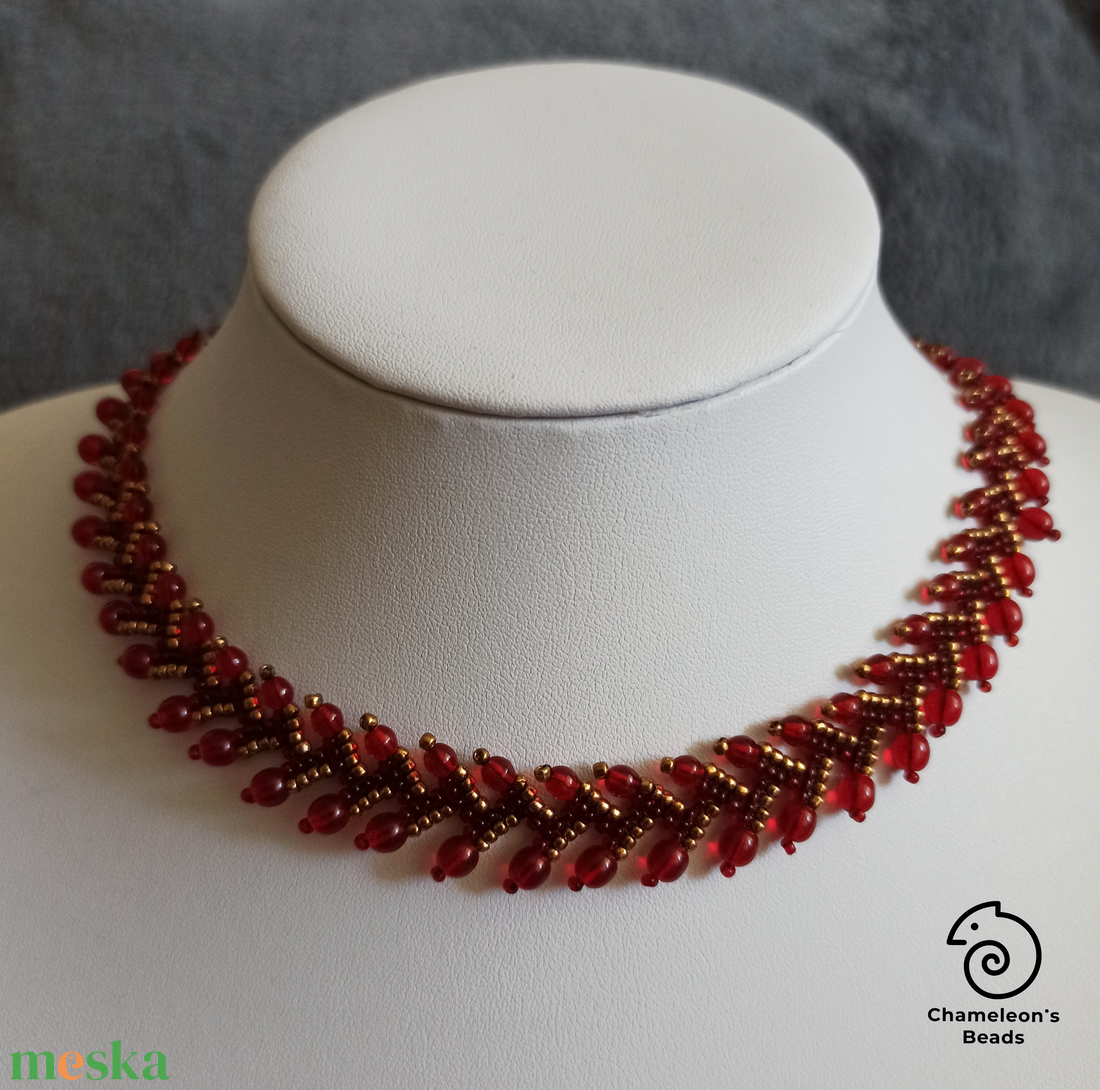 Dark Red and Bronze Elegance nyaklánc - ékszer - nyaklánc - gyöngyös nyaklánc - Meska.hu Dark Red and Bronze Elegance nyaklánc - ékszer - nyaklánc - gyöngyös nyaklánc - Meska.hu