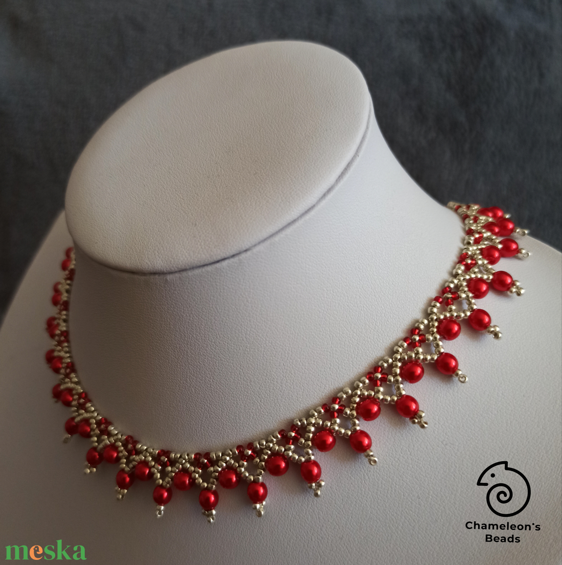 Cherry Red Elegance nyaklánc - ékszer - nyaklánc - gyöngyös nyaklánc - Meska.hu Cherry Red Elegance nyaklánc - ékszer - nyaklánc - gyöngyös nyaklánc - Meska.hu