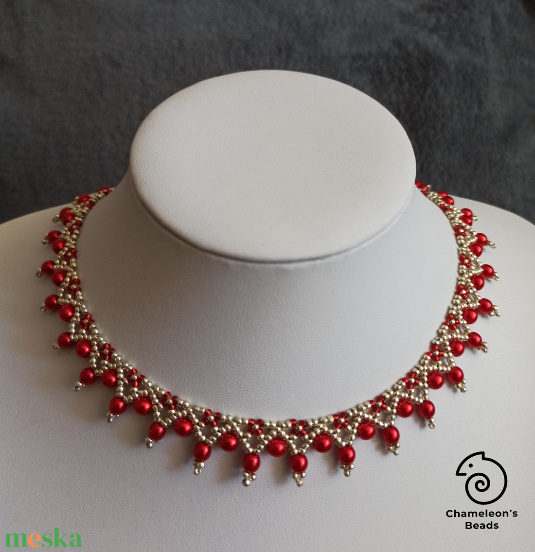 Cherry Red Elegance nyaklánc - ékszer - nyaklánc - gyöngyös nyaklánc - Meska.hu Cherry Red Elegance nyaklánc - ékszer - nyaklánc - gyöngyös nyaklánc - Meska.hu