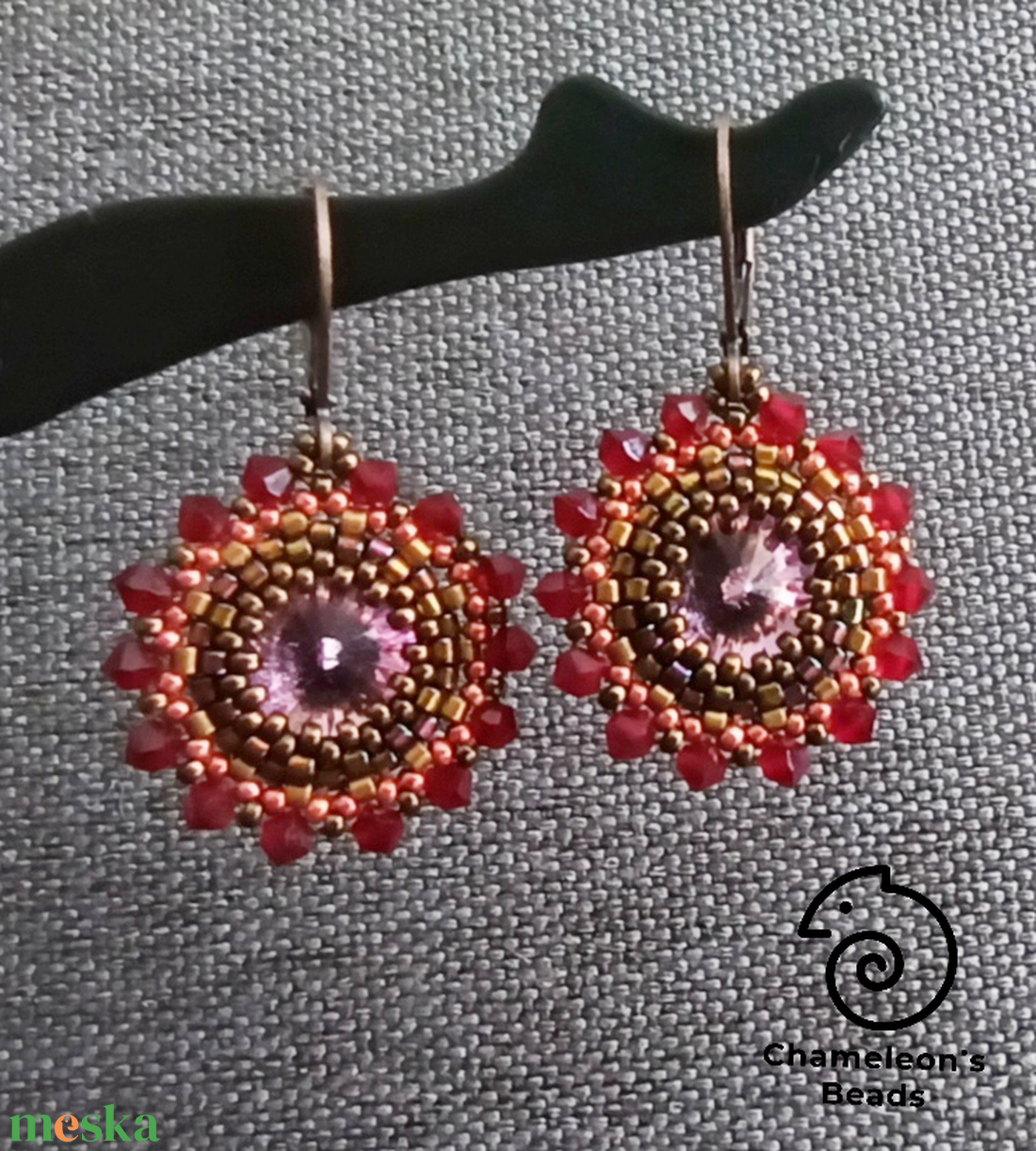 Marsala and Dark Red Mandala fülbevaló - ékszer - fülbevaló - lógós kerek fülbevaló - Meska.hu Marsala and Dark Red Mandala fülbevaló - ékszer - fülbevaló - lógós kerek fülbevaló - Meska.hu