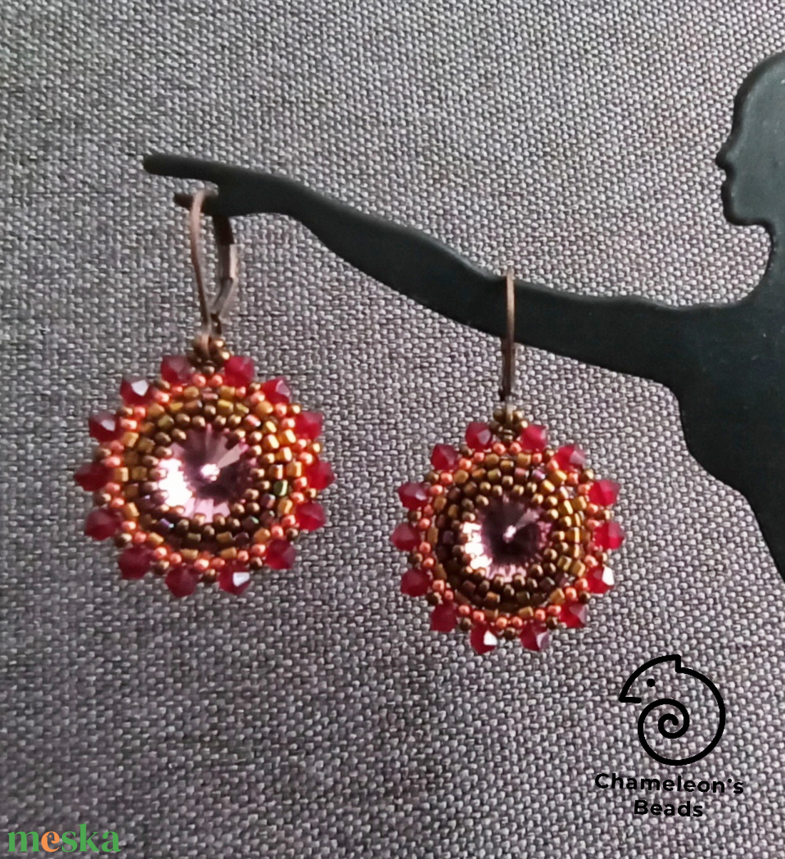 Marsala and Dark Red Mandala fülbevaló - ékszer - fülbevaló - lógós kerek fülbevaló - Meska.hu Marsala and Dark Red Mandala fülbevaló - ékszer - fülbevaló - lógós kerek fülbevaló - Meska.hu