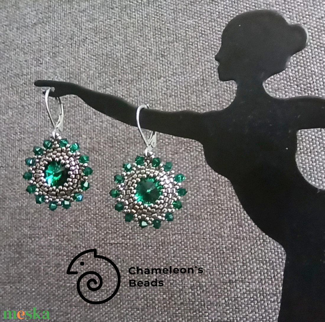 Steel Emerald Mandala fülbevaló - ékszer - fülbevaló - lógós kerek fülbevaló - Meska.hu Steel Emerald Mandala fülbevaló - ékszer - fülbevaló - lógós kerek fülbevaló - Meska.hu
