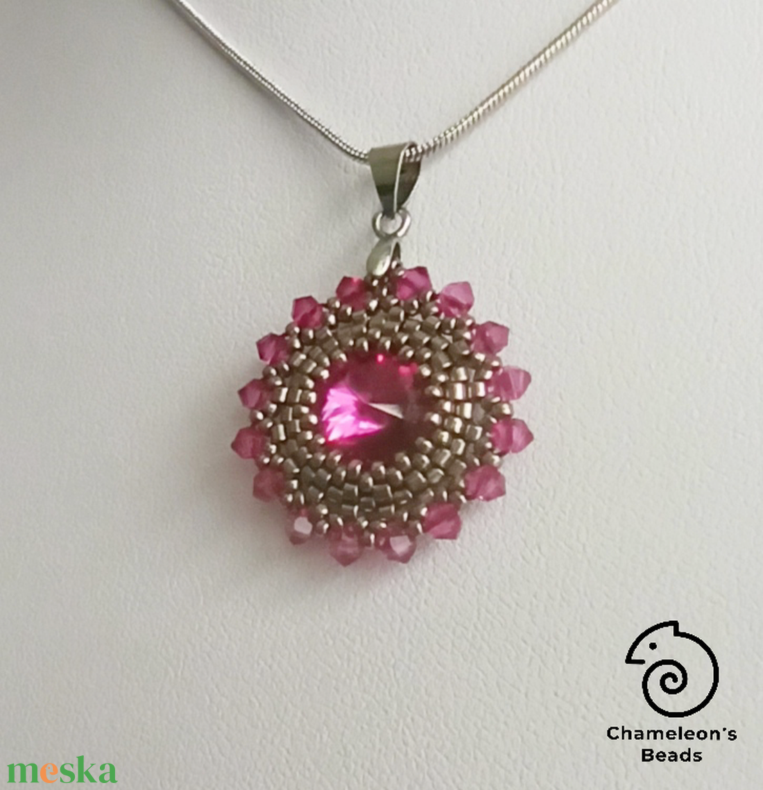 Steel Fuchsia Mandala fülbevaló és nyaklánc - ékszer - ékszerszett - Meska.hu Steel Fuchsia Mandala fülbevaló és nyaklánc - ékszer - ékszerszett - Meska.hu