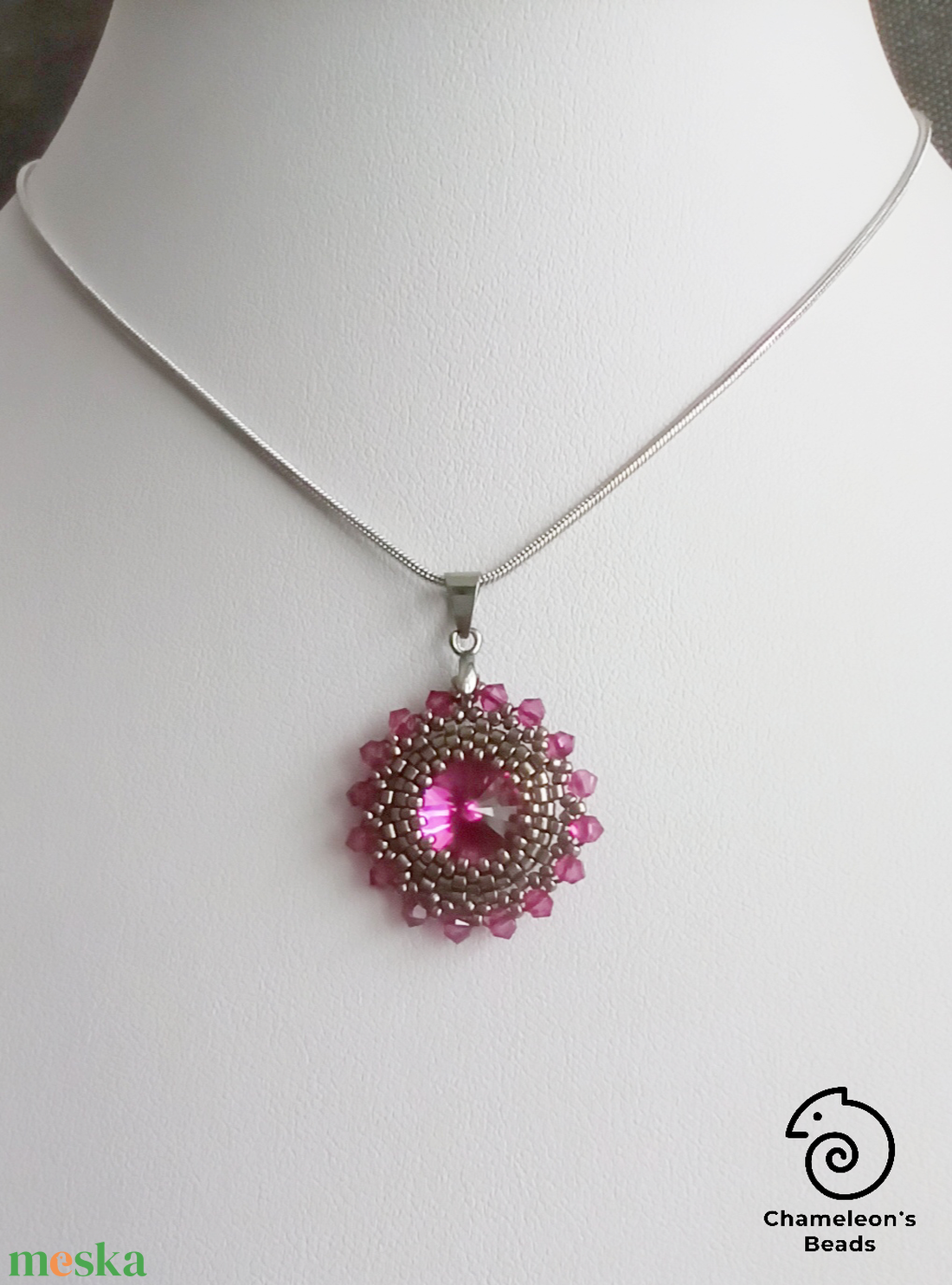 Steel Fuchsia Mandala fülbevaló és nyaklánc - ékszer - ékszerszett - Meska.hu Steel Fuchsia Mandala fülbevaló és nyaklánc - ékszer - ékszerszett - Meska.hu