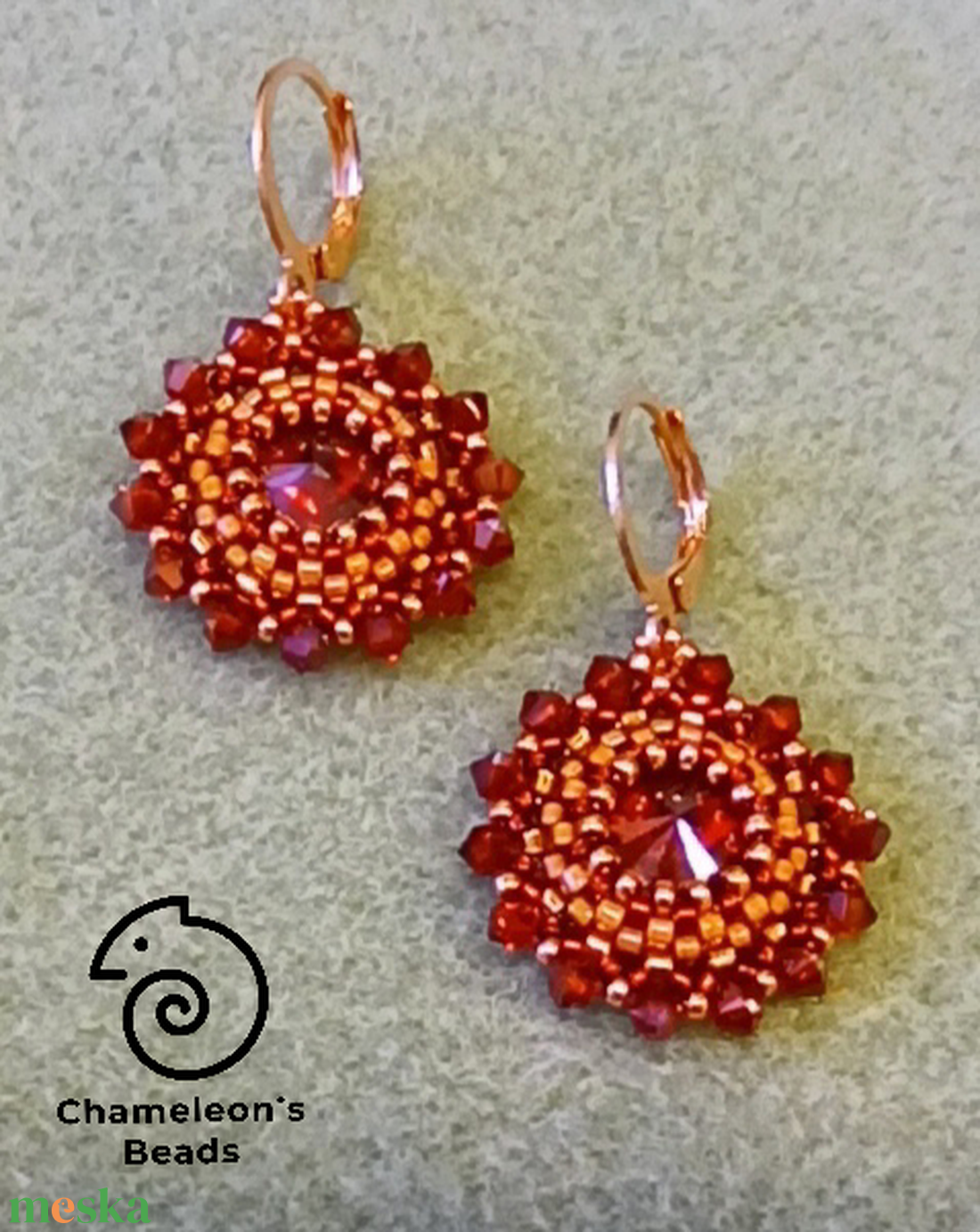 Gold and Garnet Mandala fülbevaló - ékszer - fülbevaló - lógós kerek fülbevaló - Meska.hu Gold and Garnet Mandala fülbevaló - ékszer - fülbevaló - lógós kerek fülbevaló - Meska.hu