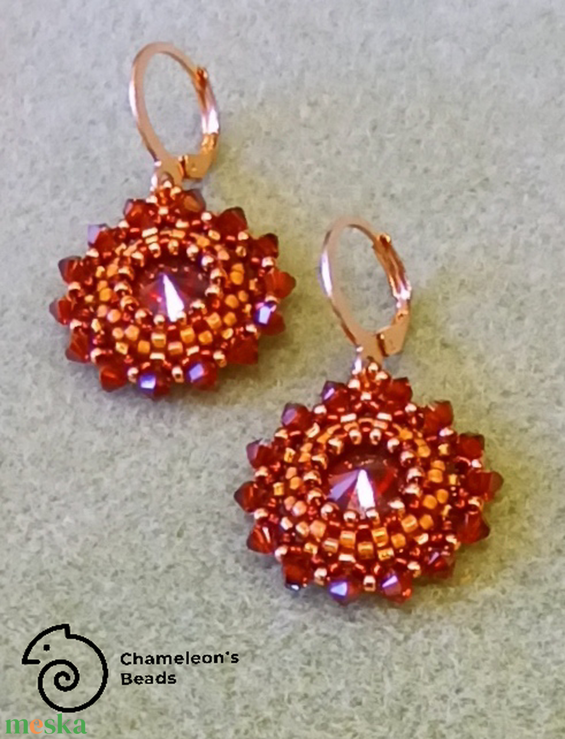 Gold and Garnet Mandala fülbevaló - ékszer - fülbevaló - lógós kerek fülbevaló - Meska.hu Gold and Garnet Mandala fülbevaló - ékszer - fülbevaló - lógós kerek fülbevaló - Meska.hu