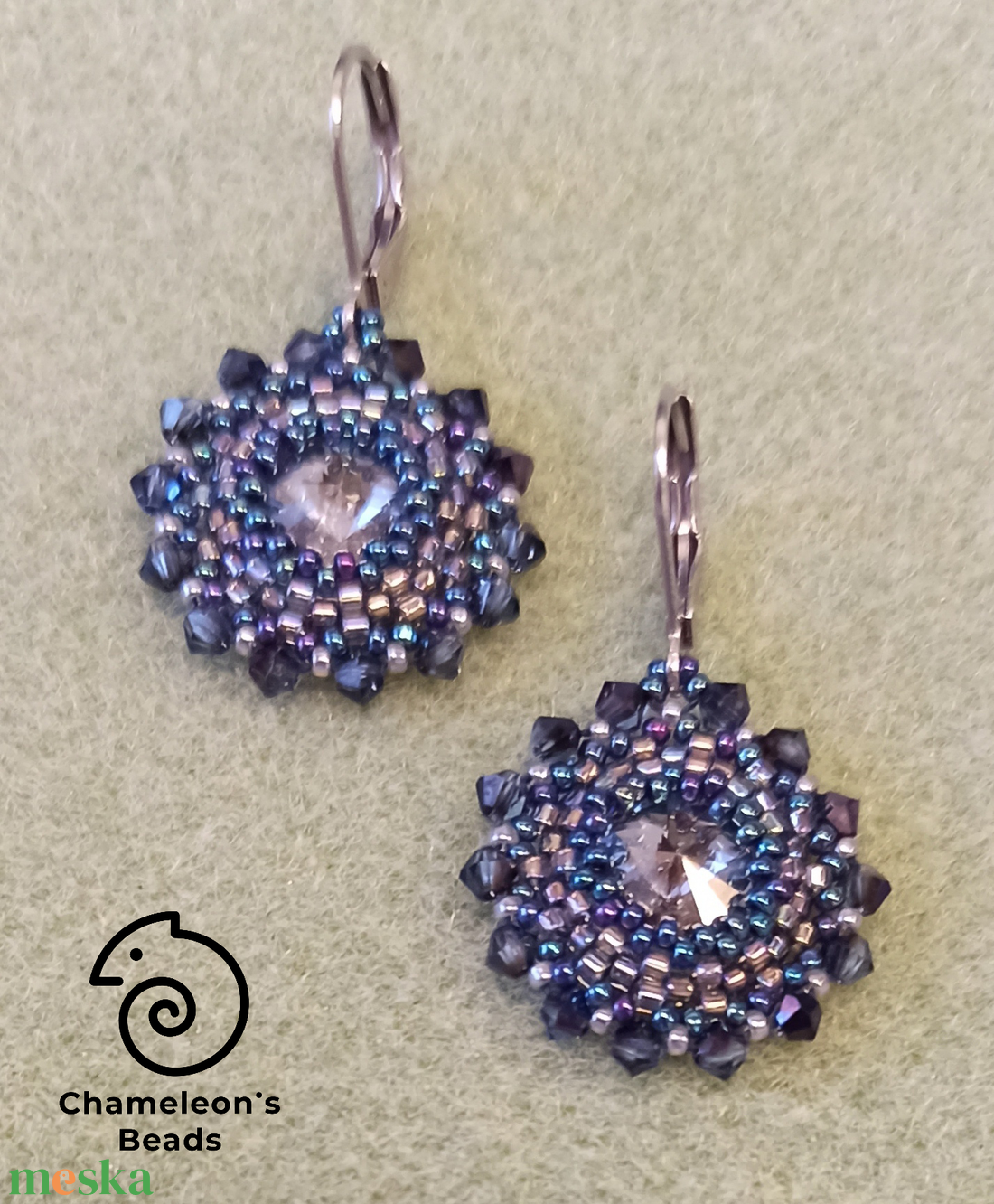 Lilac and Blue Mandala fülbevaló - ékszer - fülbevaló - lógós kerek fülbevaló - Meska.hu Lilac and Blue Mandala fülbevaló - ékszer - fülbevaló - lógós kerek fülbevaló - Meska.hu