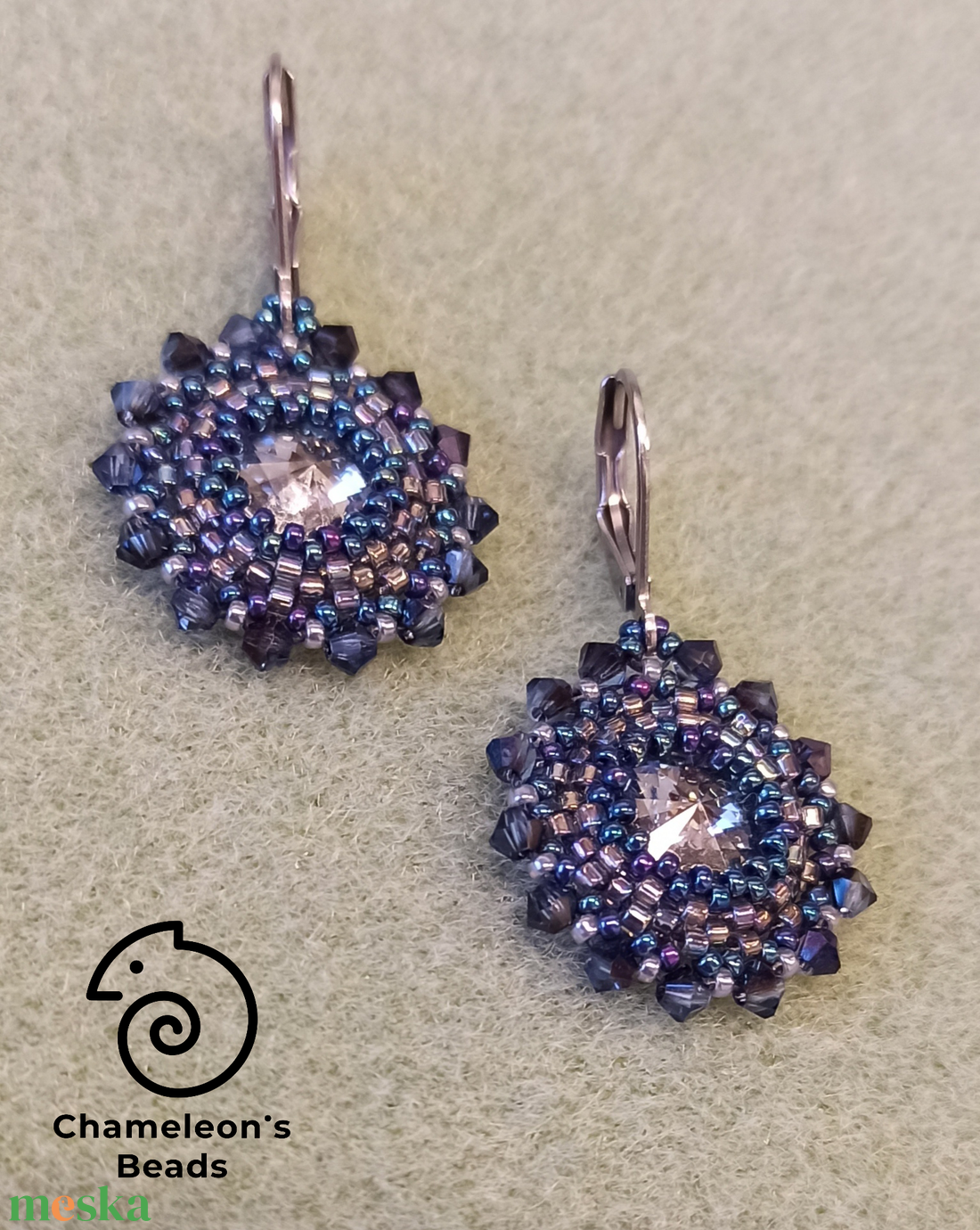 Lilac and Blue Mandala fülbevaló - ékszer - fülbevaló - lógós kerek fülbevaló - Meska.hu Lilac and Blue Mandala fülbevaló - ékszer - fülbevaló - lógós kerek fülbevaló - Meska.hu