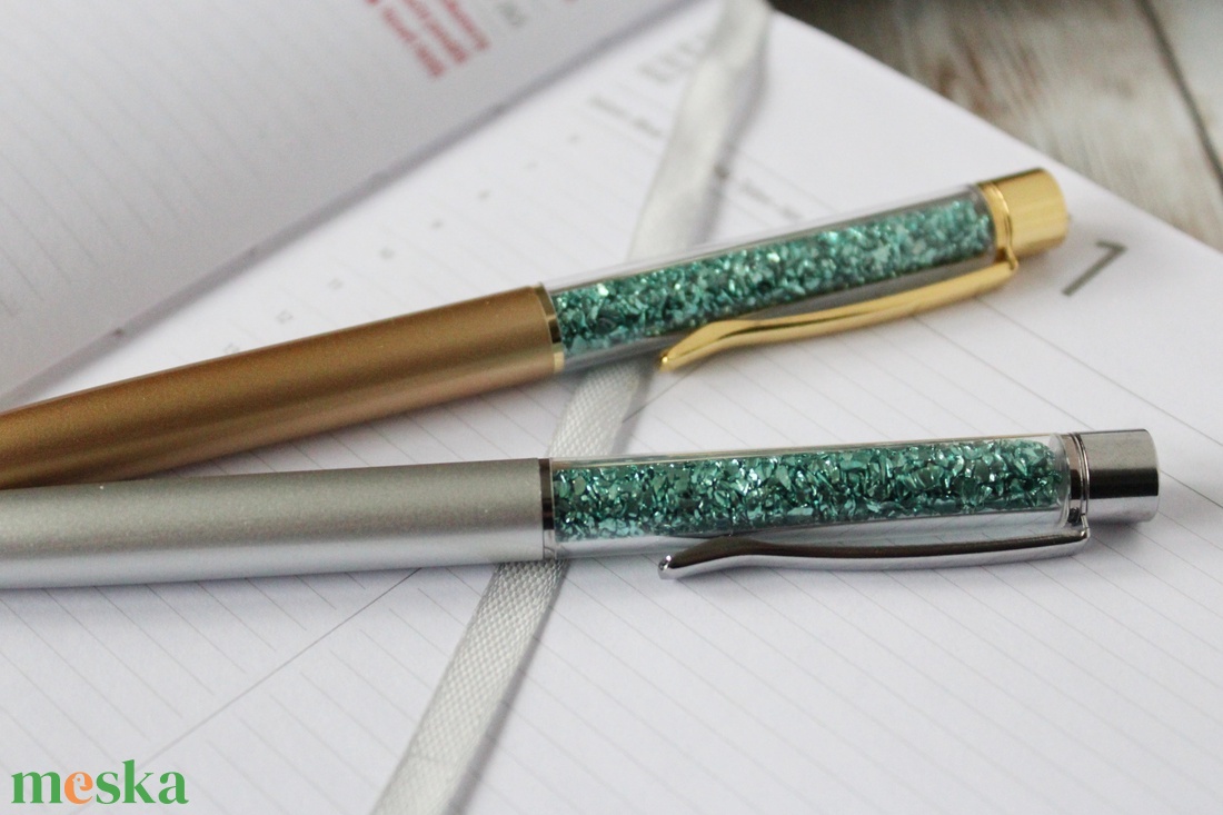 Üveggyöngy tollak választható színben  - otthon & lakás - papír írószer - ceruza & toll - Meska.hu
