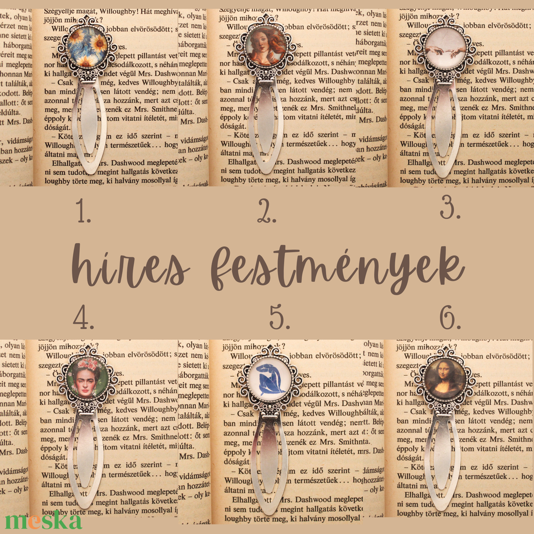 Híres festmények könyvjelzők - könyv & zene - könyvjelző - Meska.hu Híres festmények könyvjelzők - könyv & zene - könyvjelző - Meska.hu