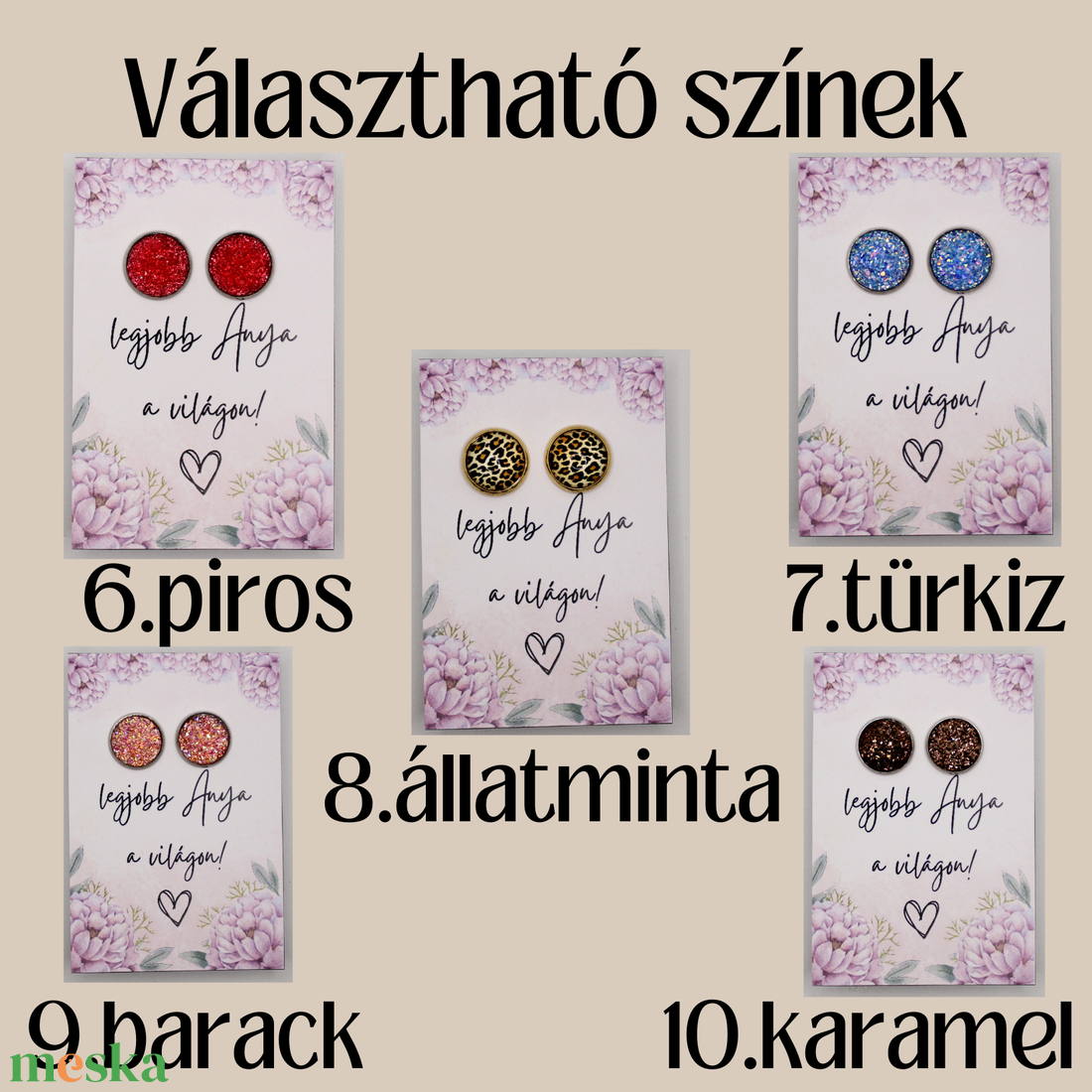 Legjobb Anya Anyák napi fülbevaló 10 színben - ékszer - fülbevaló - pötty fülbevaló - Meska.hu Legjobb Anya Anyák napi fülbevaló 10 színben - ékszer - fülbevaló - pötty fülbevaló - Meska.hu