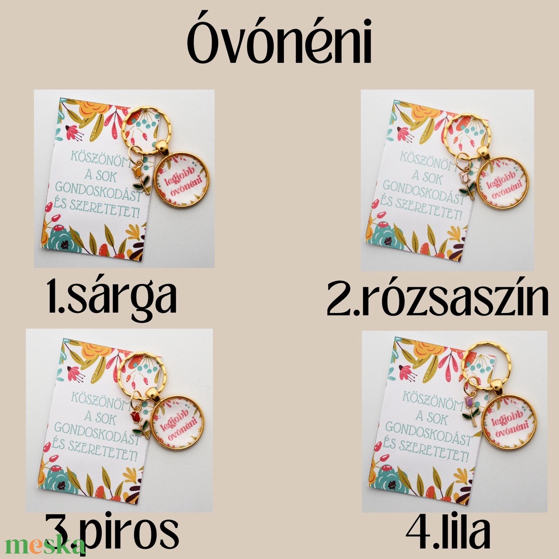 Tanár,óvónéni,dadus ballagási kis tulipános kulcstartó - táska & tok - kulcstartó & táskadísz - kulcstartó - Meska.hu