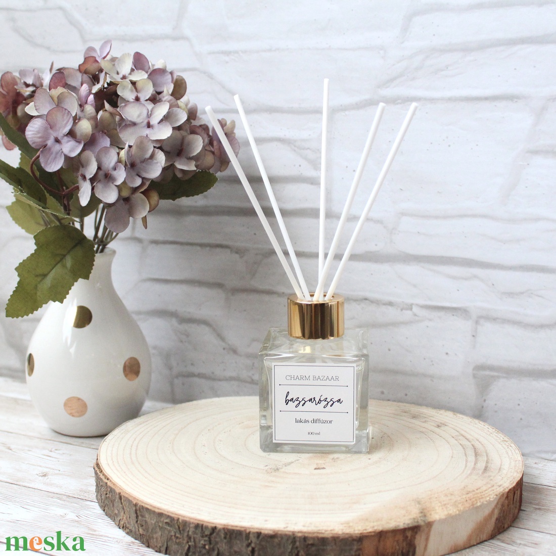 Bazsarózsa lakásparfüm /diffúzor (virágos)  - otthon & életmód - gyertya, illat, aroma - párologtató - Meska.hu