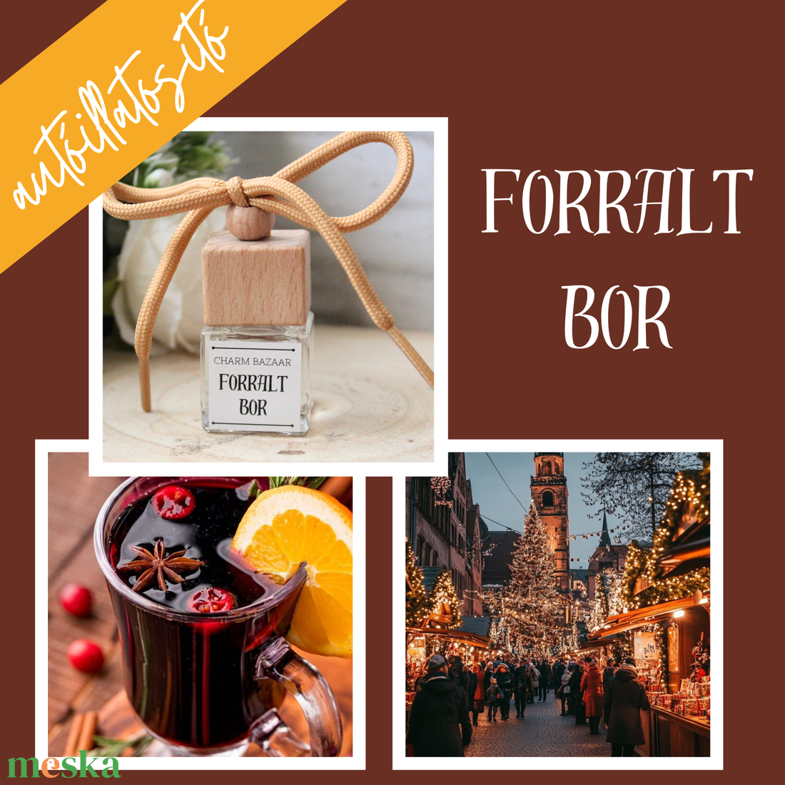 Forralt bor autóparfüm (édes fűszeres)  - otthon & életmód - gyertya, illat, aroma - párologtató - Meska.hu