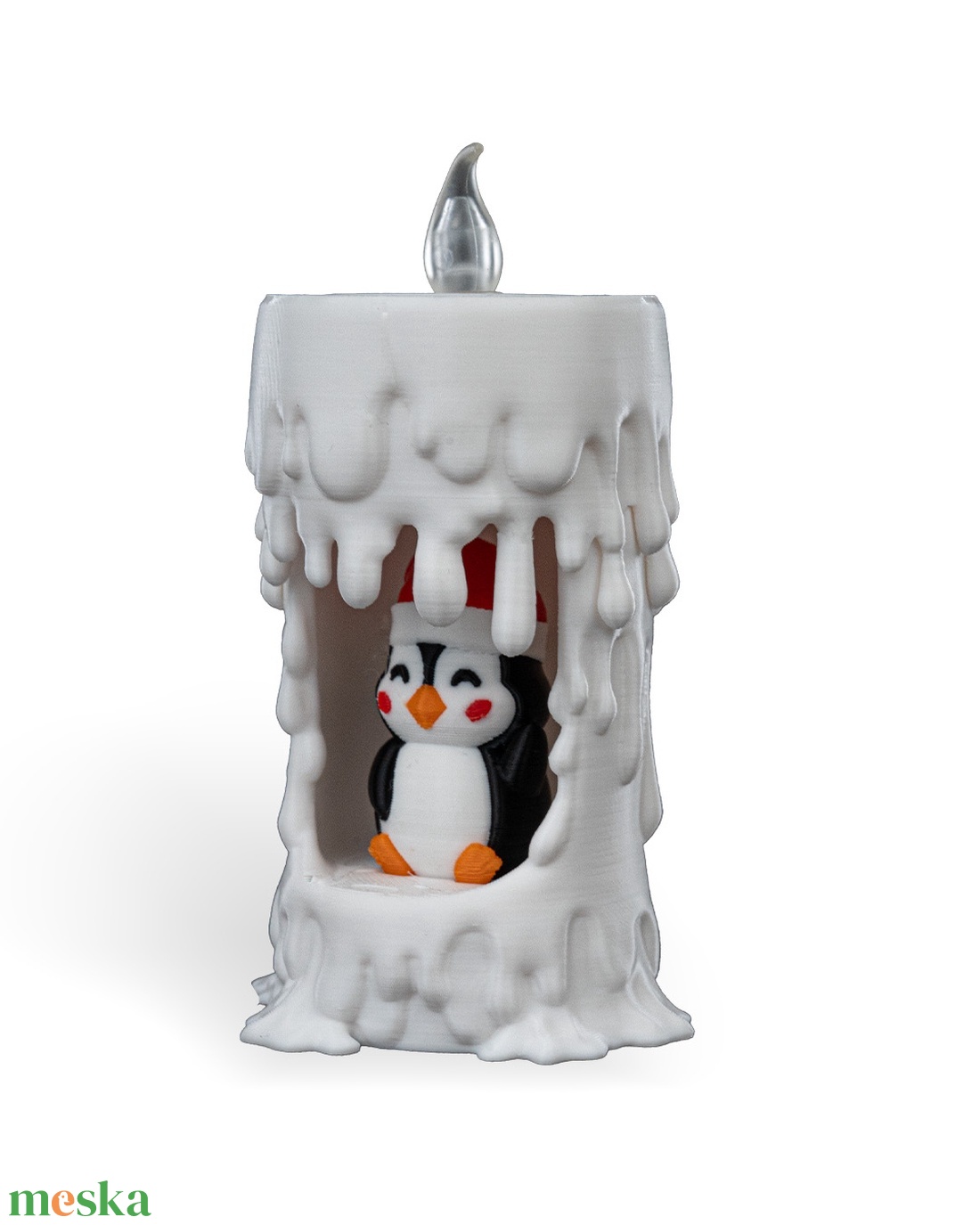 Cuki Pingvines Karácsonyi Gyertya Tartó - karácsony - karácsonyi lakásdekoráció - karácsonyi fénydekoráció - Meska.hu
