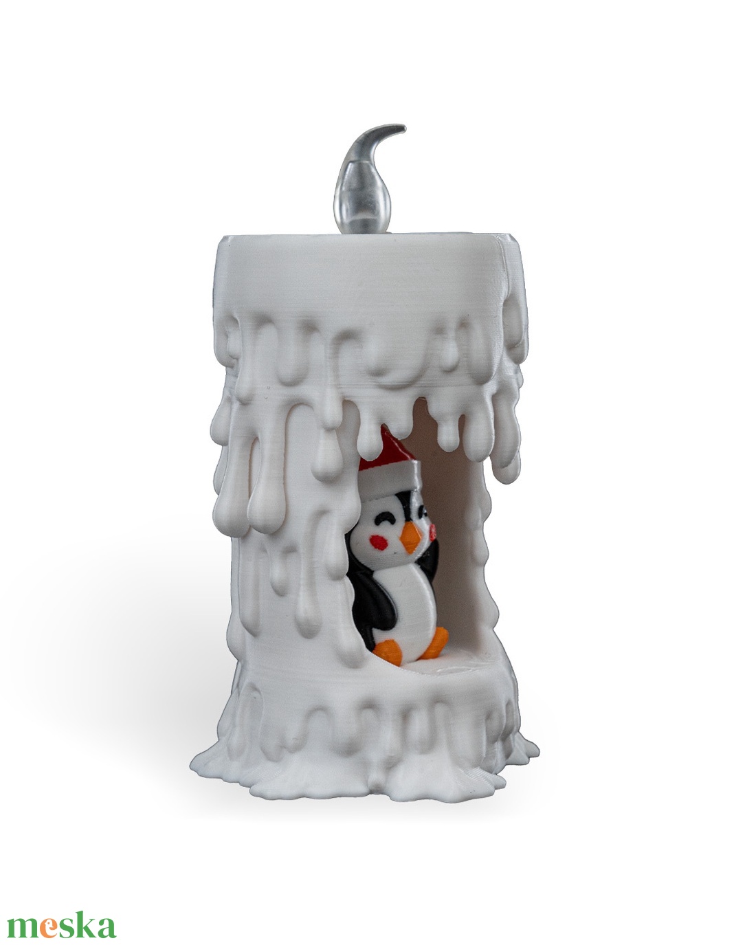 Cuki Pingvines Karácsonyi Gyertya Tartó - karácsony - karácsonyi lakásdekoráció - karácsonyi fénydekoráció - Meska.hu
