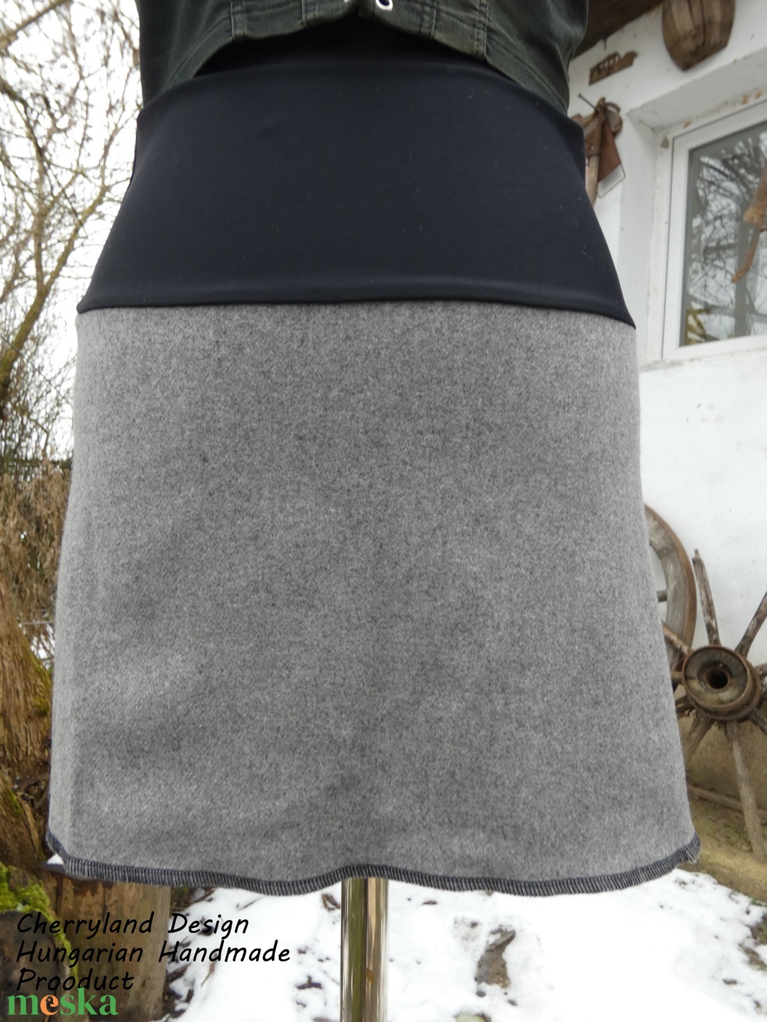 Cherryland Design   Szürke Gyapjúszoknya / Csipőmelegítő - ruha & divat - női ruha - szoknya - Meska.hu