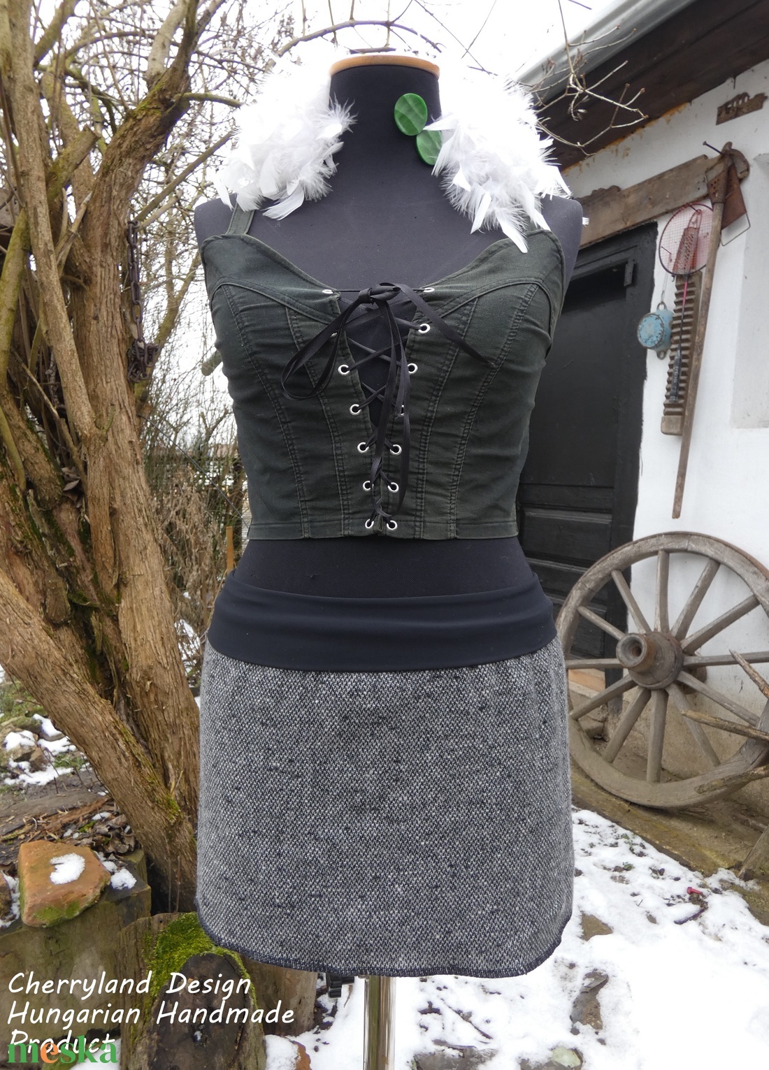 Cherryland Design   Szürke Gyapjúszoknya / Csipőmelegítő - ruha & divat - női ruha - szoknya - Meska.hu