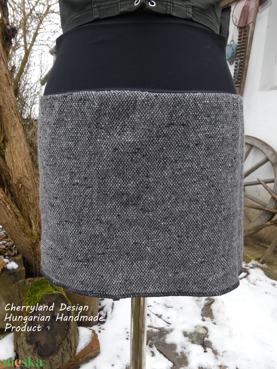 Cherryland Design   Szürke Gyapjúszoknya / Csipőmelegítő - ruha & divat - női ruha - szoknya - Meska.hu