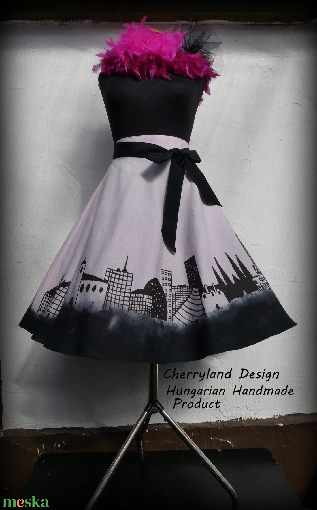 Cherryland Design Dark City/Sötét Város  Sárga  Szoknya/ALSÓSZOKNYA NÉLKÜL! - ruha & divat - női ruha - szoknya - Meska.hu