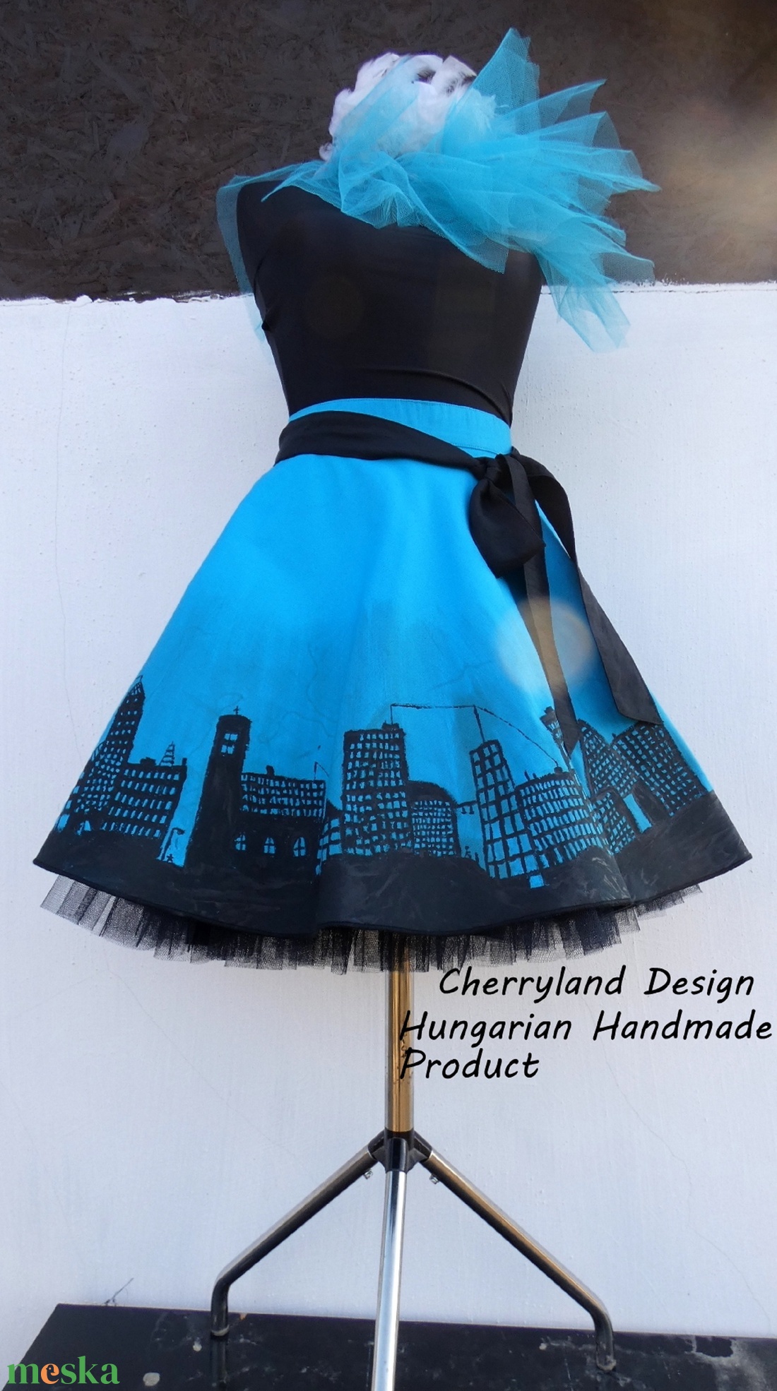 Cherryland Design Dark City/Sötét Város  Sárga  Szoknya/ALSÓSZOKNYA NÉLKÜL! - ruha & divat - női ruha - szoknya - Meska.hu