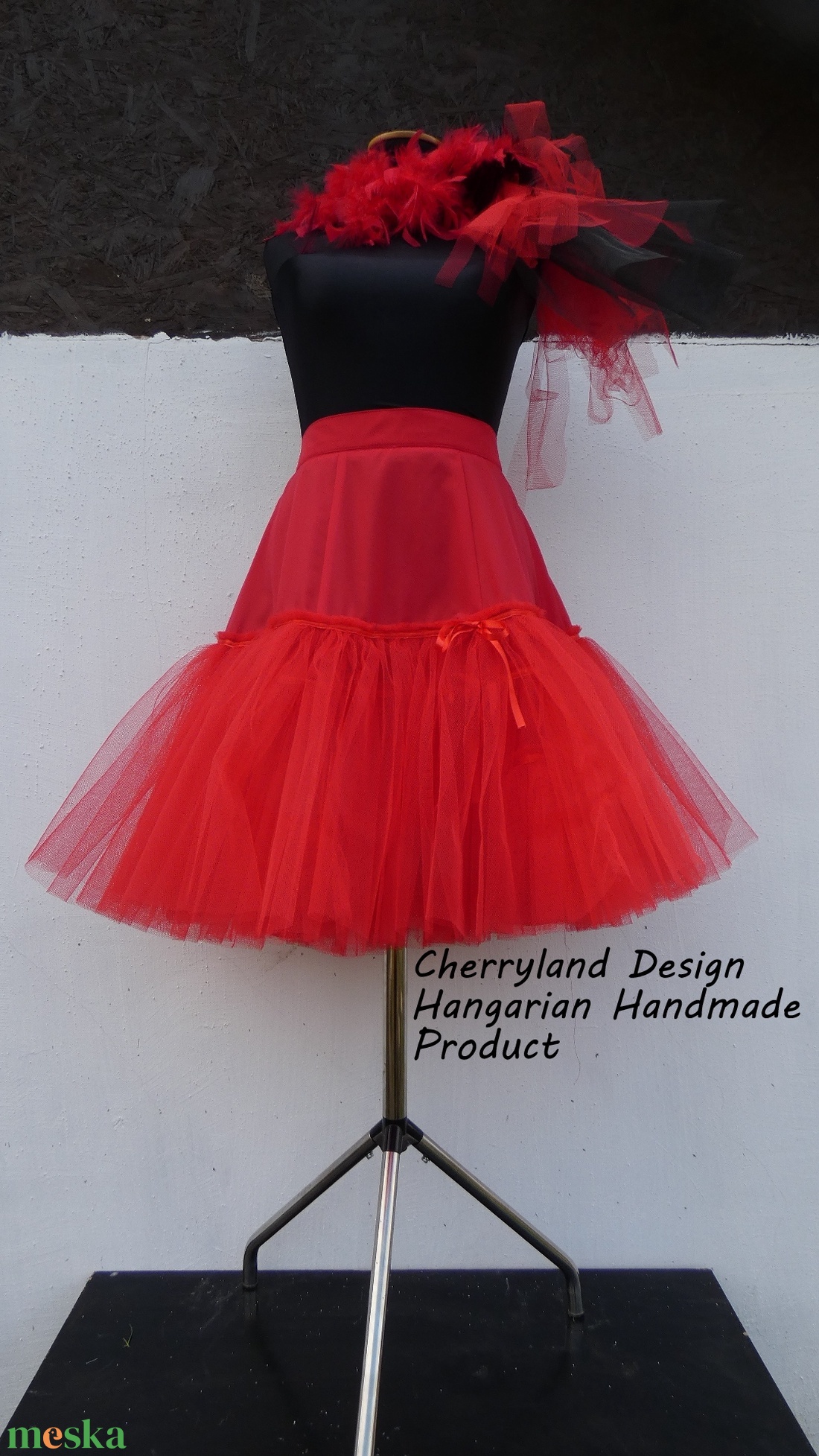 Cherryland Design Zöld  Rockabilly stílusú szoknya /Alsószoknya - ruha & divat - női ruha - szoknya - Meska.hu