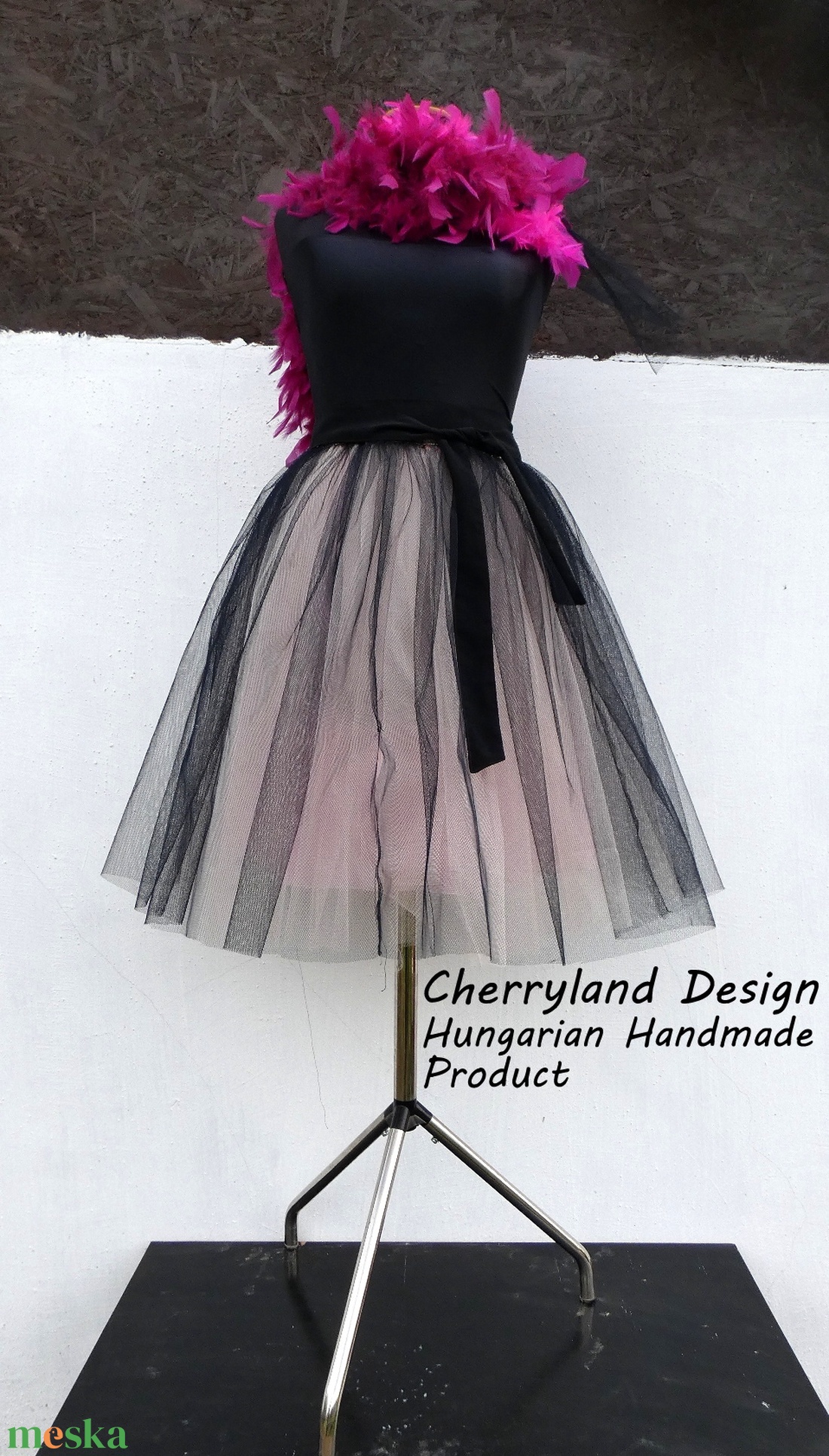 Cherryland Design Púder Árnyalat Tüll Szoknya/Tulle Skirt - ruha & divat - női ruha - szoknya - Meska.hu