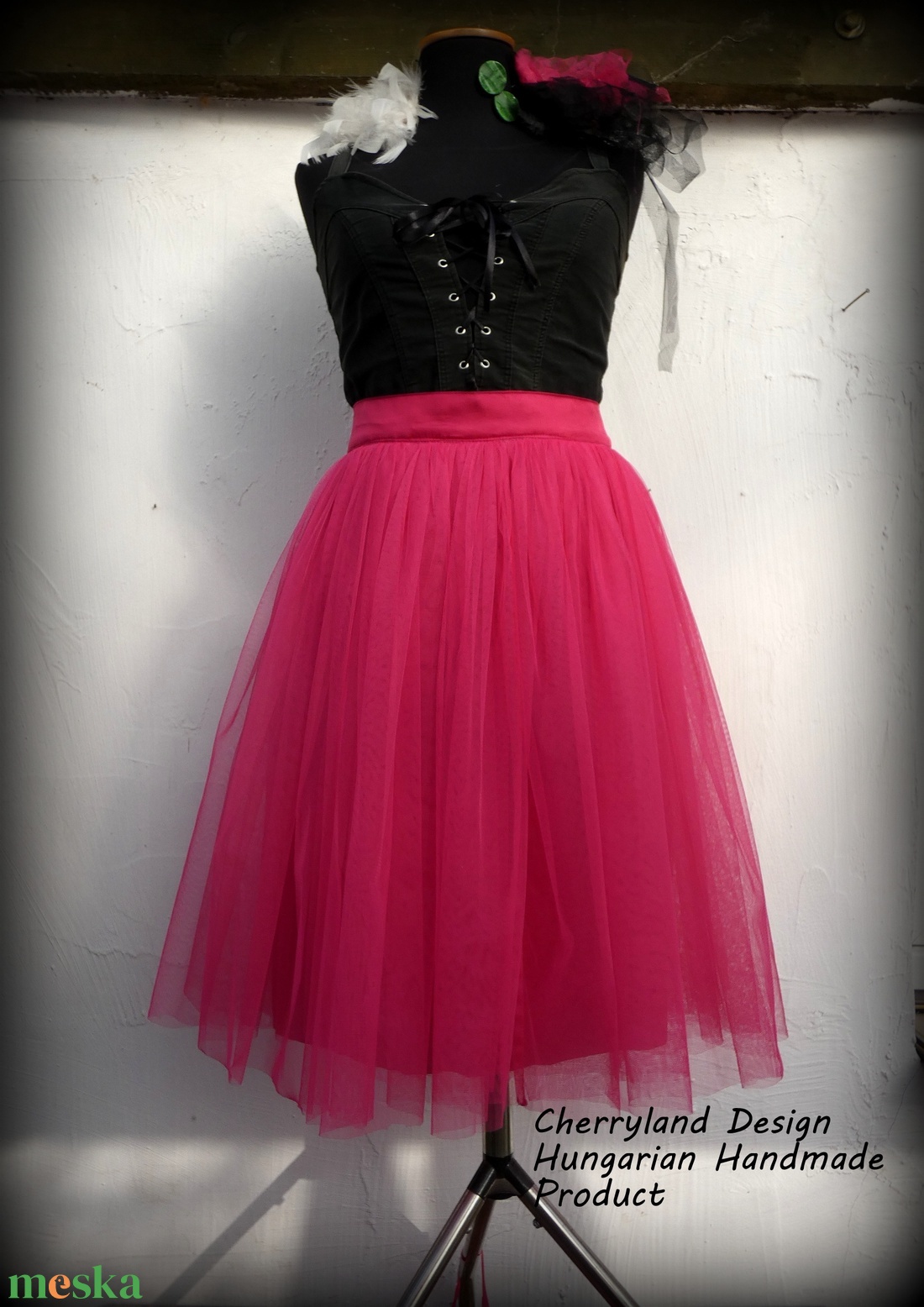 Cherryland Design Pink Tüll Szoknya/ Pink Tulle Skirt - ruha & divat - női ruha - szoknya - Meska.hu