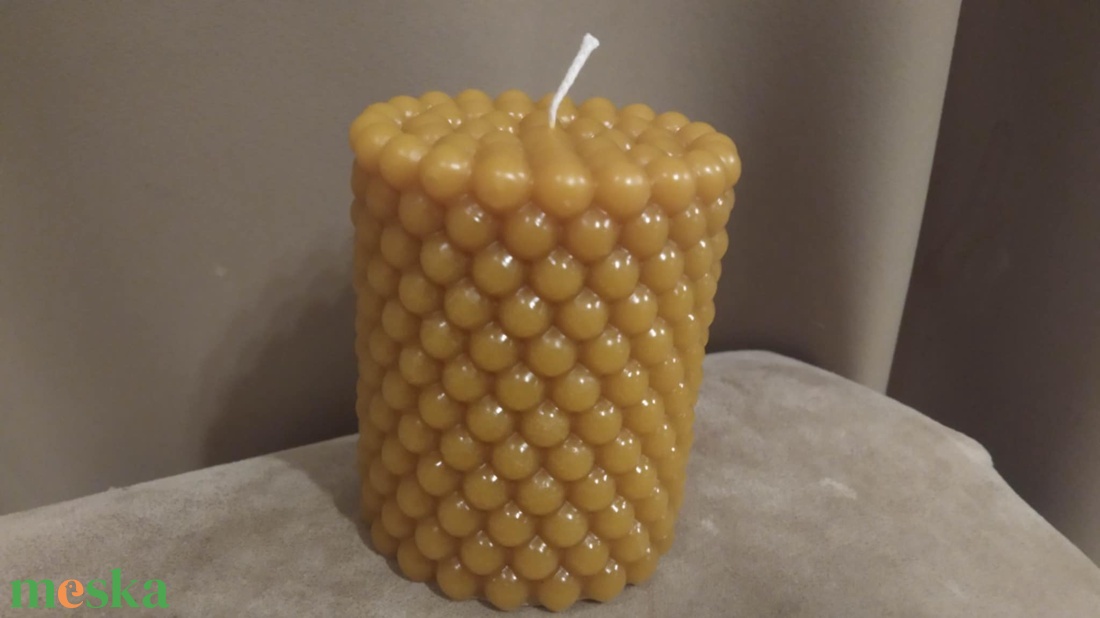 Gyöngyös méhviasz gyertya  - otthon & életmód - gyertya, illat, aroma - gyertya - Meska.hu