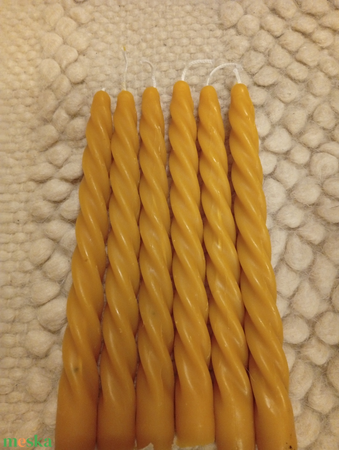 6 db Csavart Méhviasz gyertya  - otthon & életmód - gyertya, illat, aroma - aromalámpa - Meska.hu