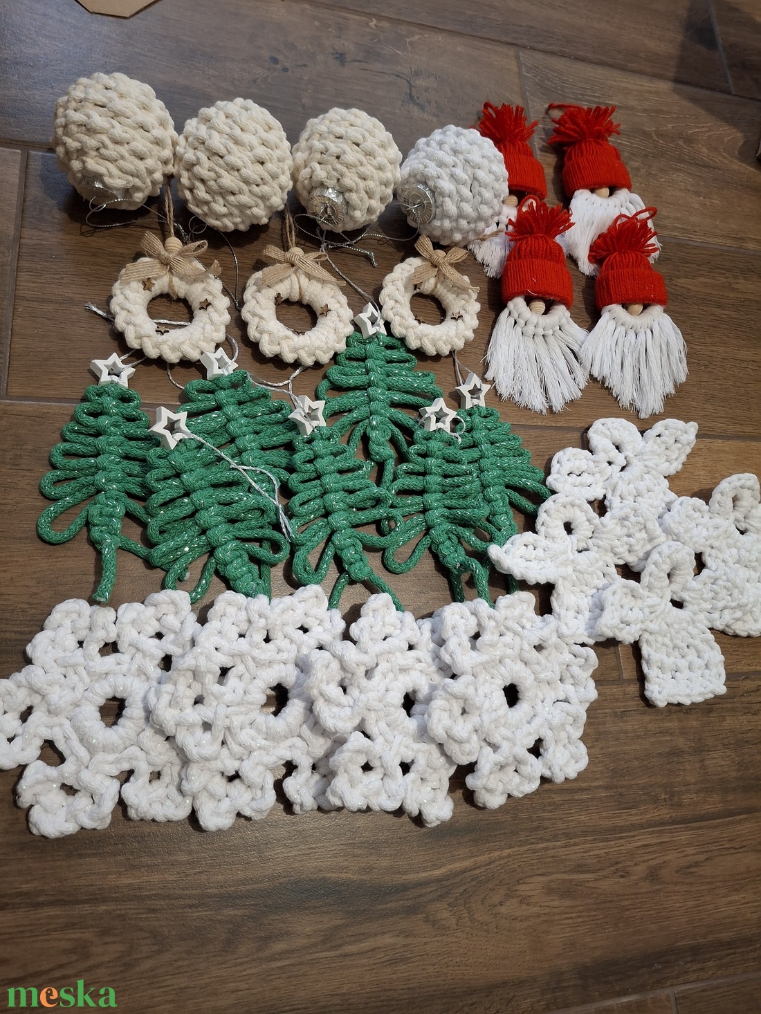 Karácsonyi dísz szett  - karácsony - karácsonyi lakásdekoráció - karácsonyfadíszek - Meska.hu