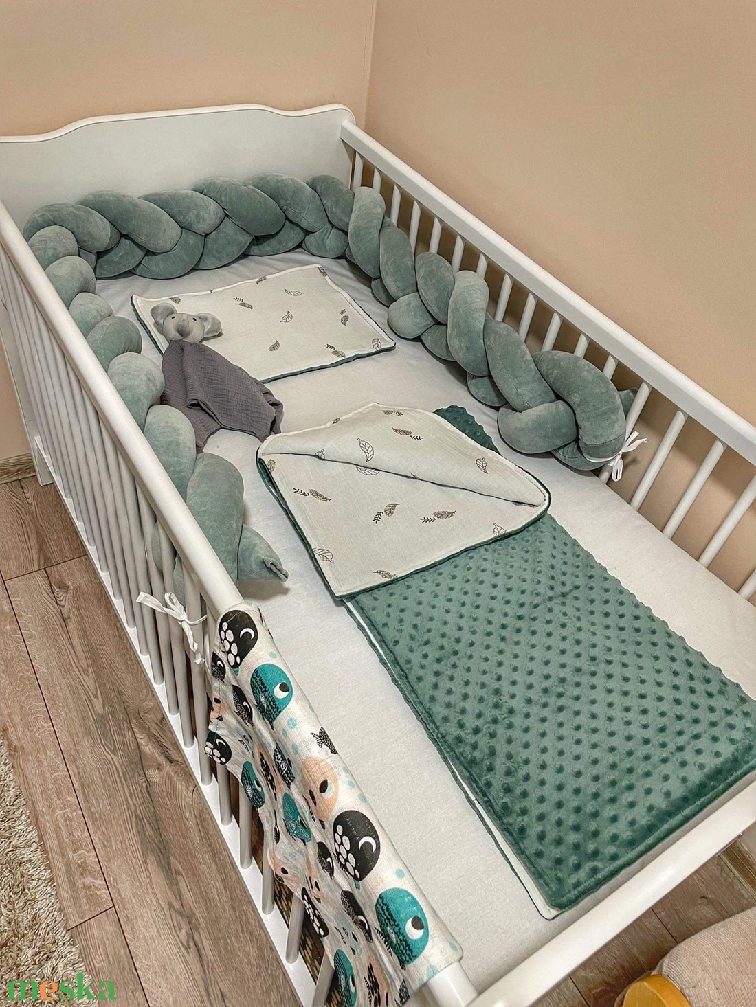 Fonott rácsvédő  - baba - mama - baba ágynemű - rácsvédő & baldachin - Meska.hu