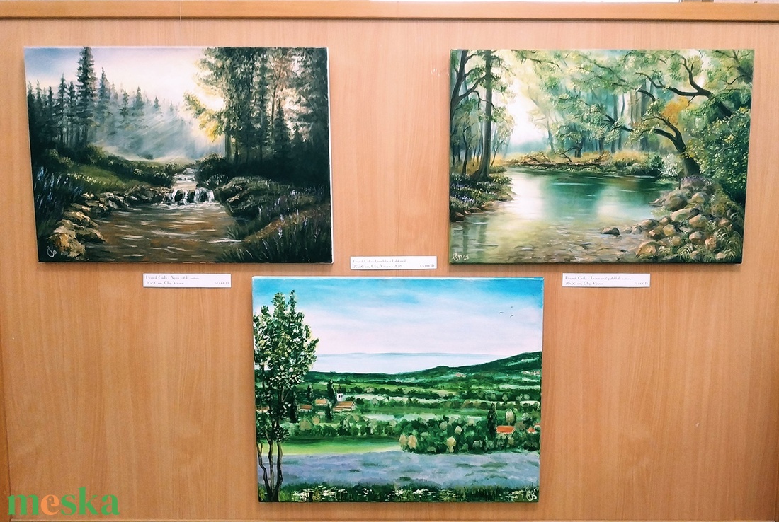 Levendulás a Balatonnál - olaj tájkép 70 cmx50 cm - művészet - festmény - olajfestmény - Meska.hu