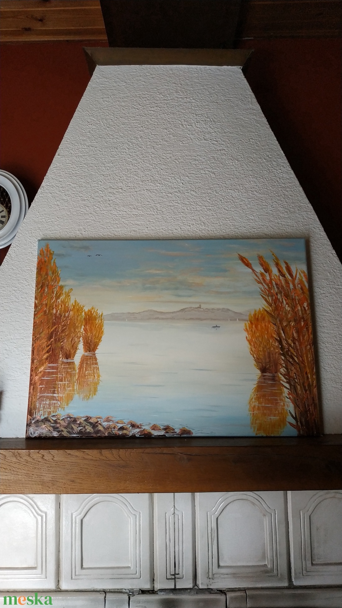 Naplemente ősszel Tihany látképével - olaj tájkép 70x50cm - művészet - festmény - olajfestmény - Meska.hu Naplemente ősszel Tihany látképével - olaj tájkép 70x50cm - művészet - festmény - olajfestmény - Meska.hu