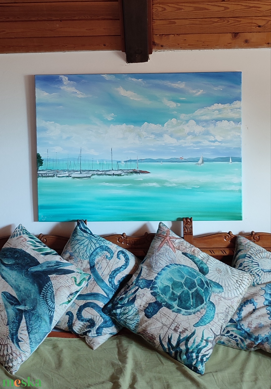Kikötő Tihany látképével, 90x70 cm, 90x60xcm, olajfestmény feszített vásznon - művészet - festmény - olajfestmény - Meska.hu Kikötő Tihany látképével, 90x70 cm, 90x60xcm, olajfestmény feszített vásznon - művészet - festmény - olajfestmény - Meska.hu