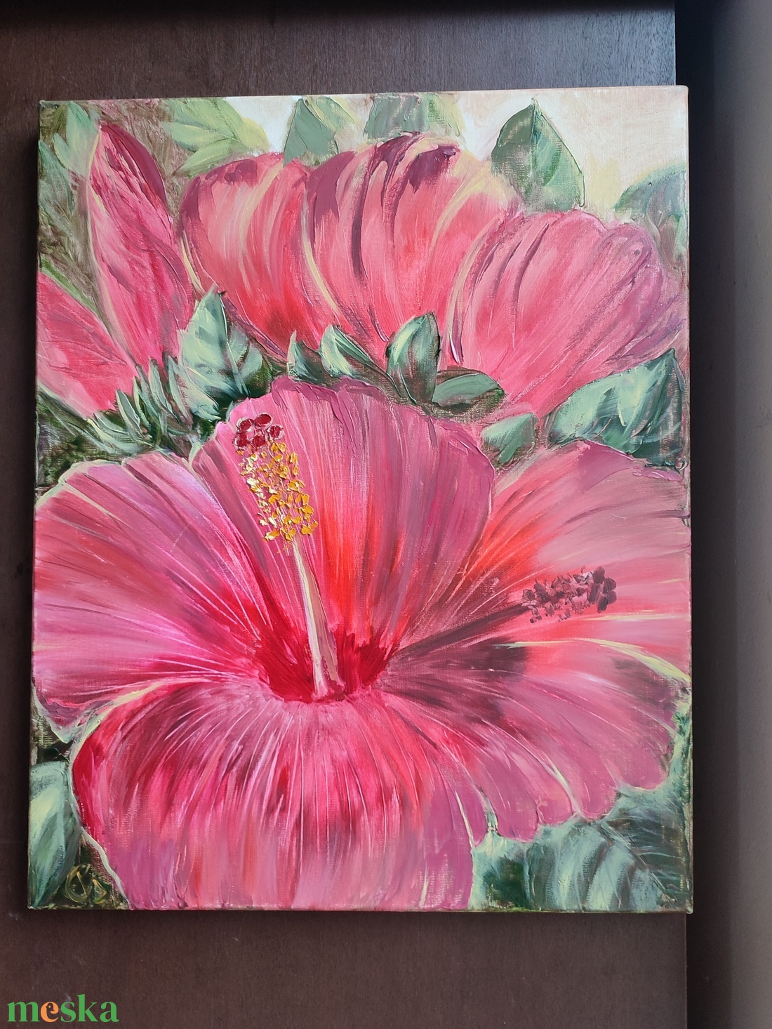 Hibiszkusz virág - olaj csendélet - művészet - festmény - olajfestmény - Meska.hu