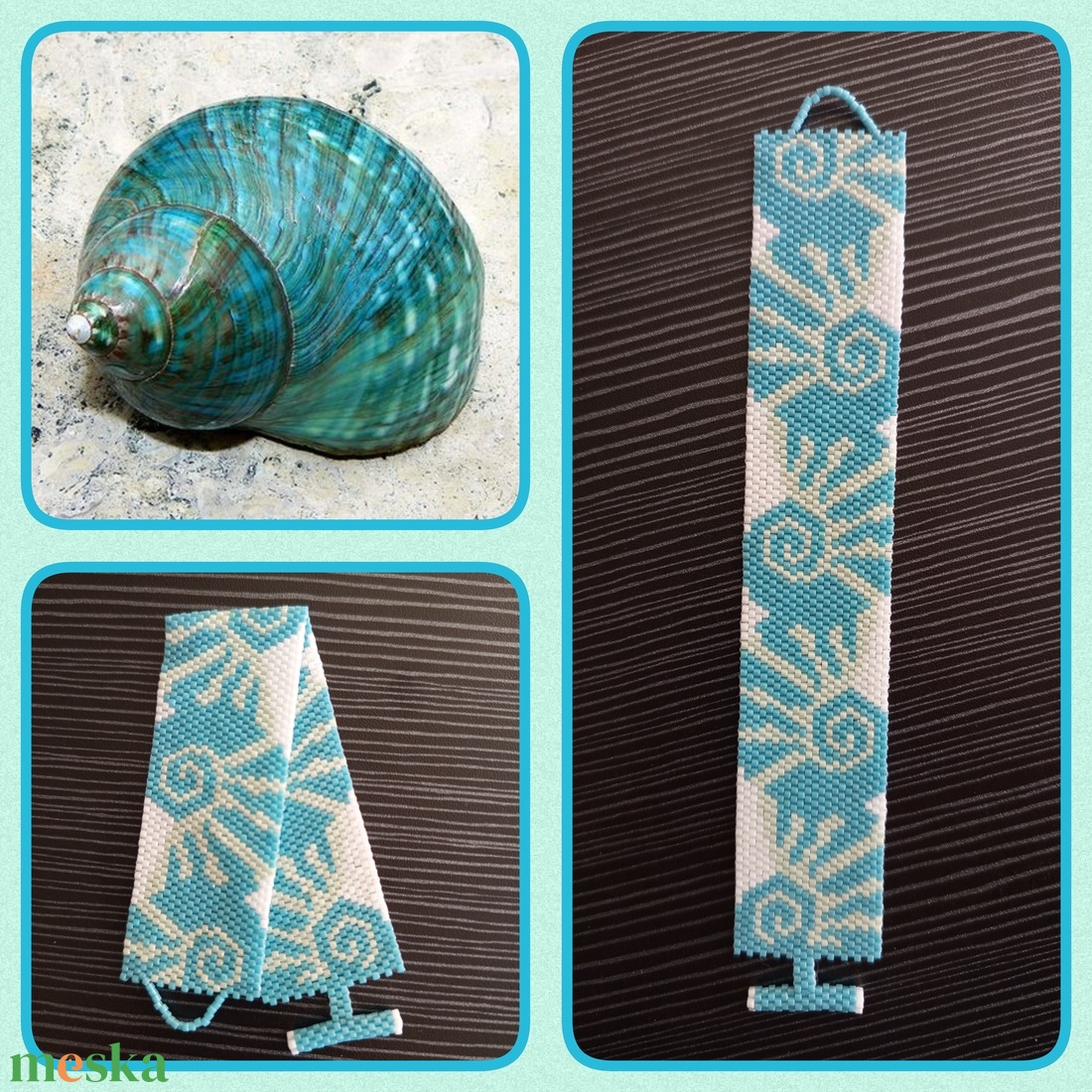 Tengeri csigás karkötő - ékszer - karkötő - gyöngyös karkötő - Meska.hu