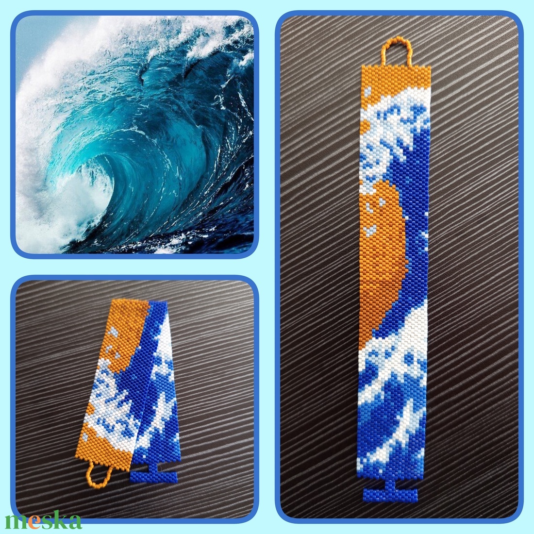 Tenger mintás karkötő - ékszer - karkötő - gyöngyös karkötő - Meska.hu