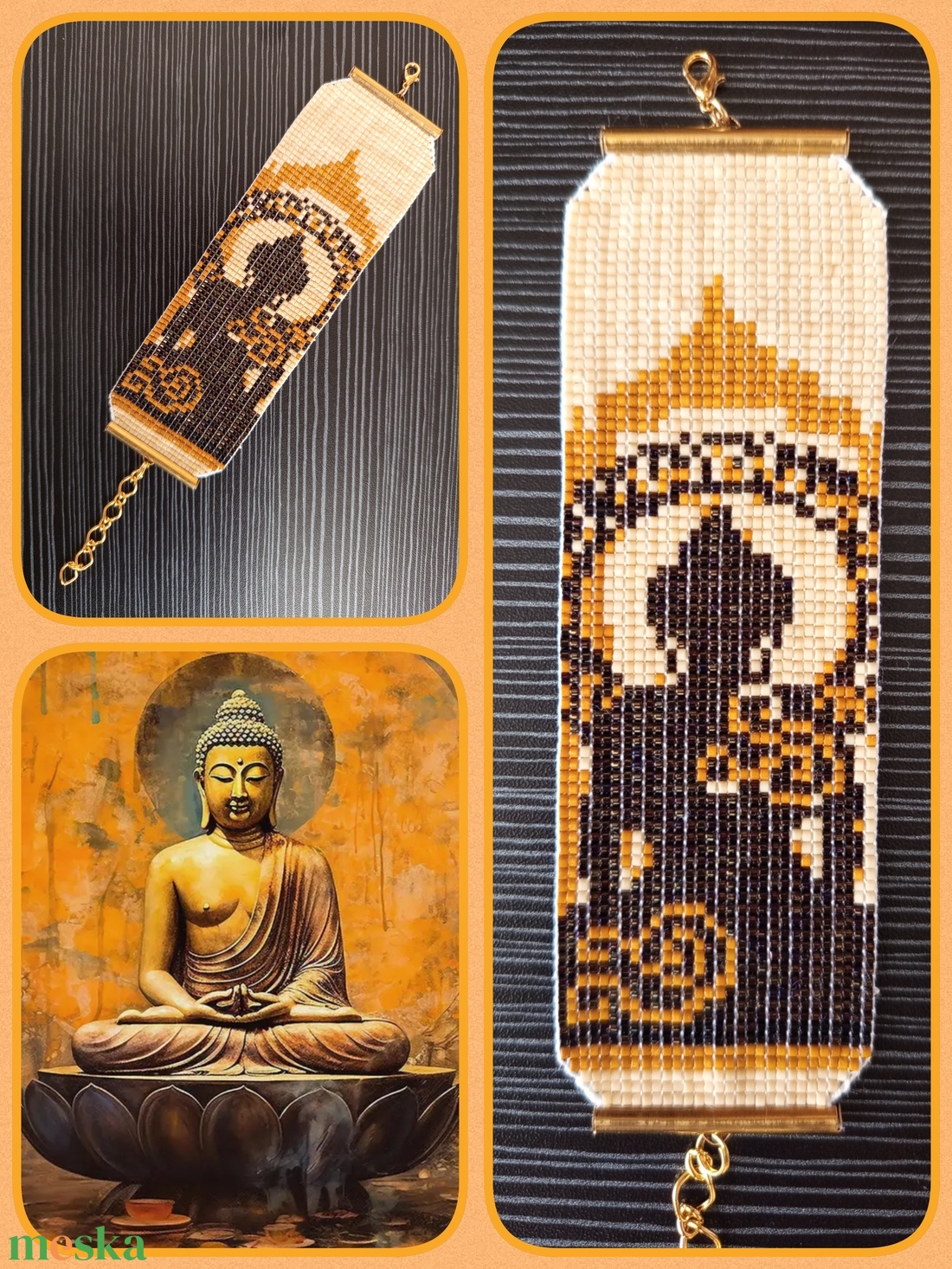 Ülő buddha karkötő - ékszer - karkötő - gyöngyös karkötő - Meska.hu