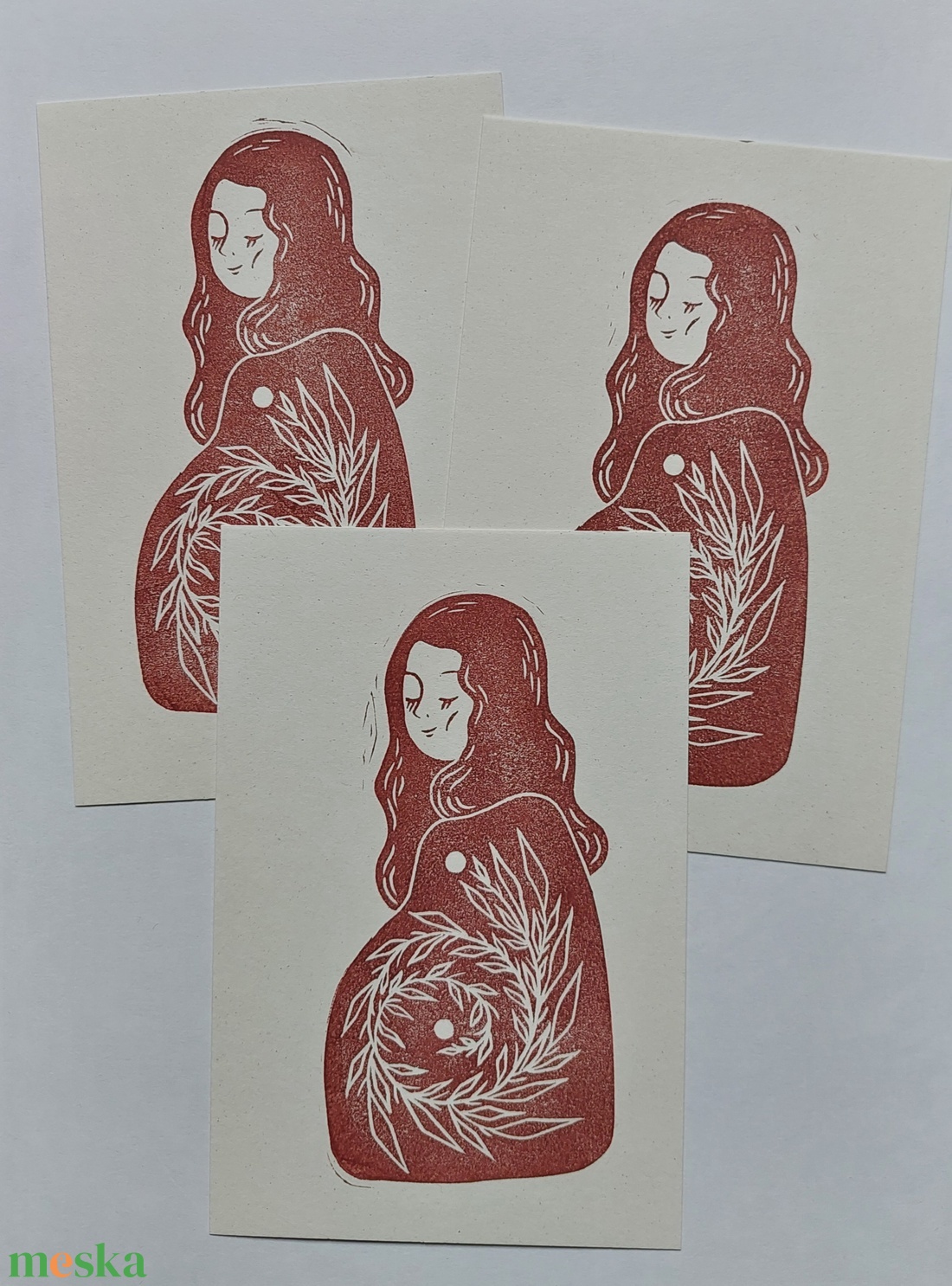Anya leszek linóprint, linónyomat, anyák napi képeslap, üdvözlőkártya - otthon & életmód - papír, írószer - Meska.hu