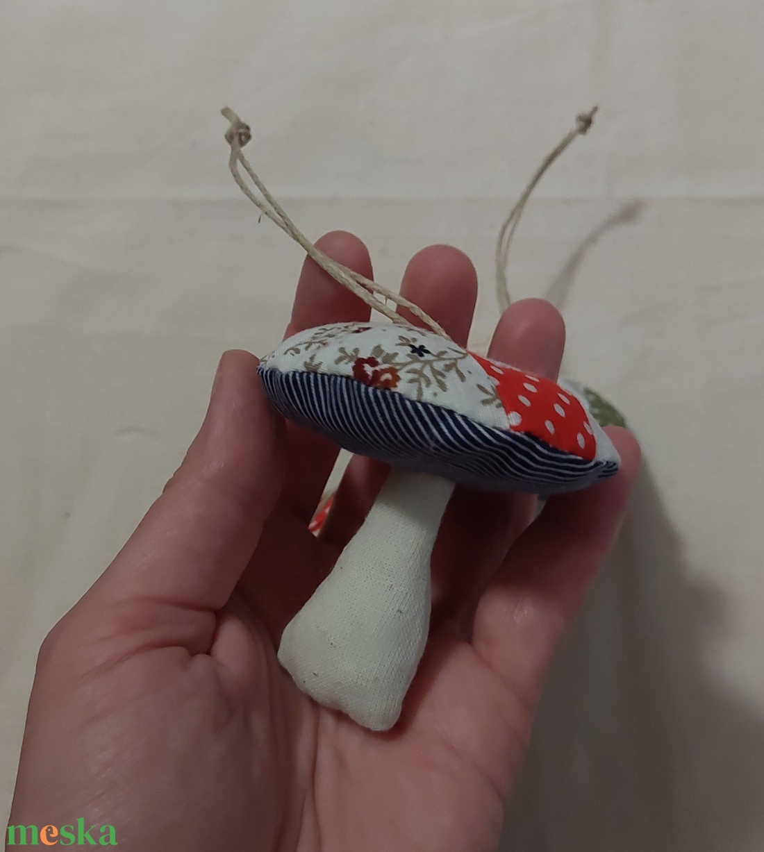 Patchwork gomba karácsonyfadísz szett - karácsony - karácsonyi lakásdekoráció - karácsonyfadíszek - Meska.hu