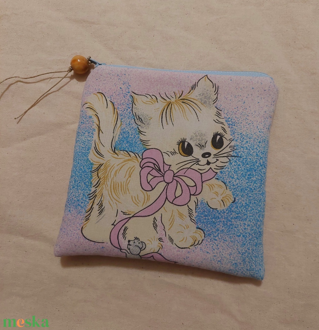 Upcycle steppelt cicás neszesszer, szütyő  - táska & tok - neszesszer - Meska.hu