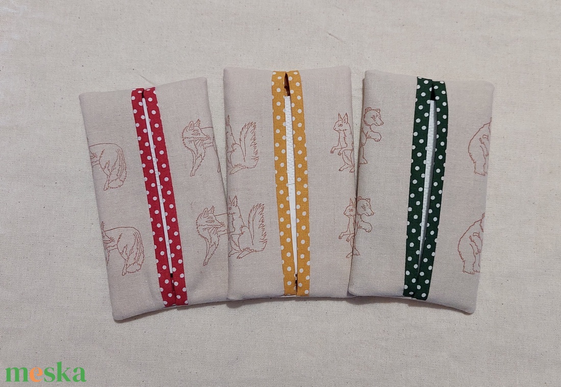 Erdei állatos zsebkendőtartó szett  - otthon & életmód - tárolás & rendszerezés - zsebkendőtartó - Meska.hu