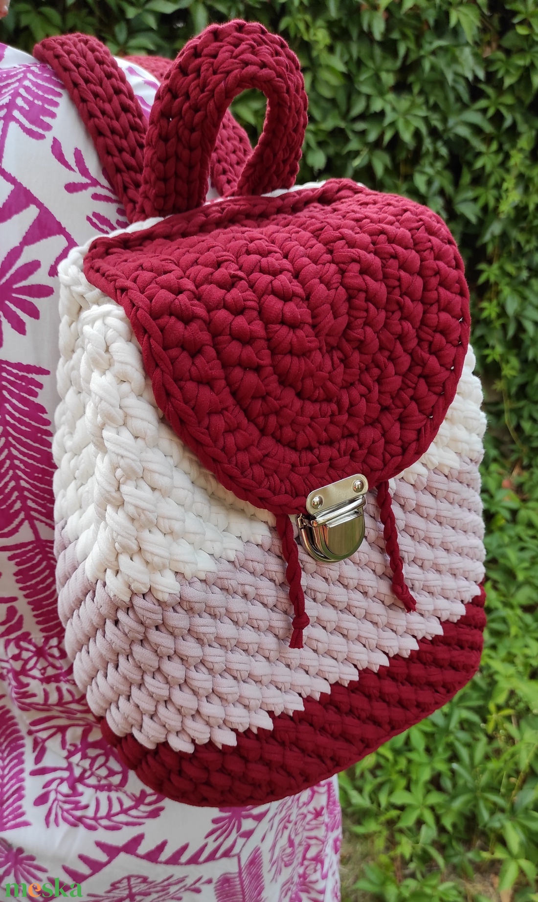 Horgolt hátizsák  - táska & tok - hátizsák - hátizsák - Meska.hu