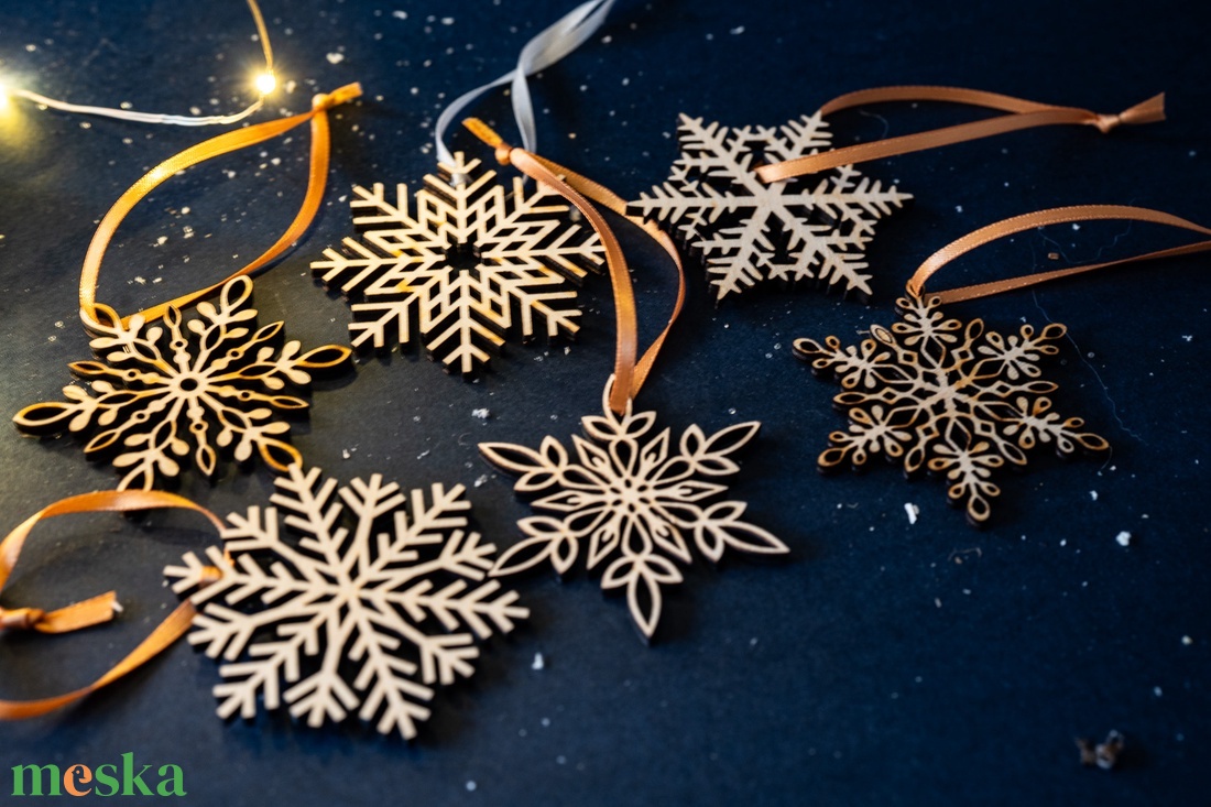 6 db hópehely karácsonyfadísz csomagban - karácsony - karácsonyi lakásdekoráció - karácsonyfadíszek - Meska.hu