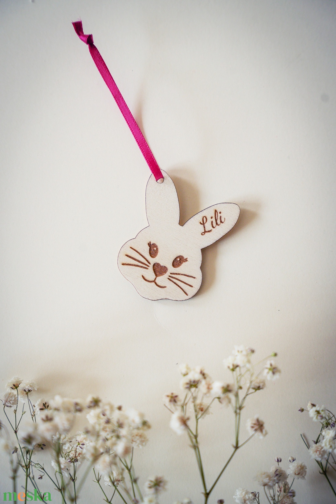 4 db-os Egyedi névre szóló, feliratozható húsvéti nyuszi ajándékkísérő, ajándékjelölő - otthon & életmód - dekoráció - fali és függő dekoráció - függődísz - Meska.hu