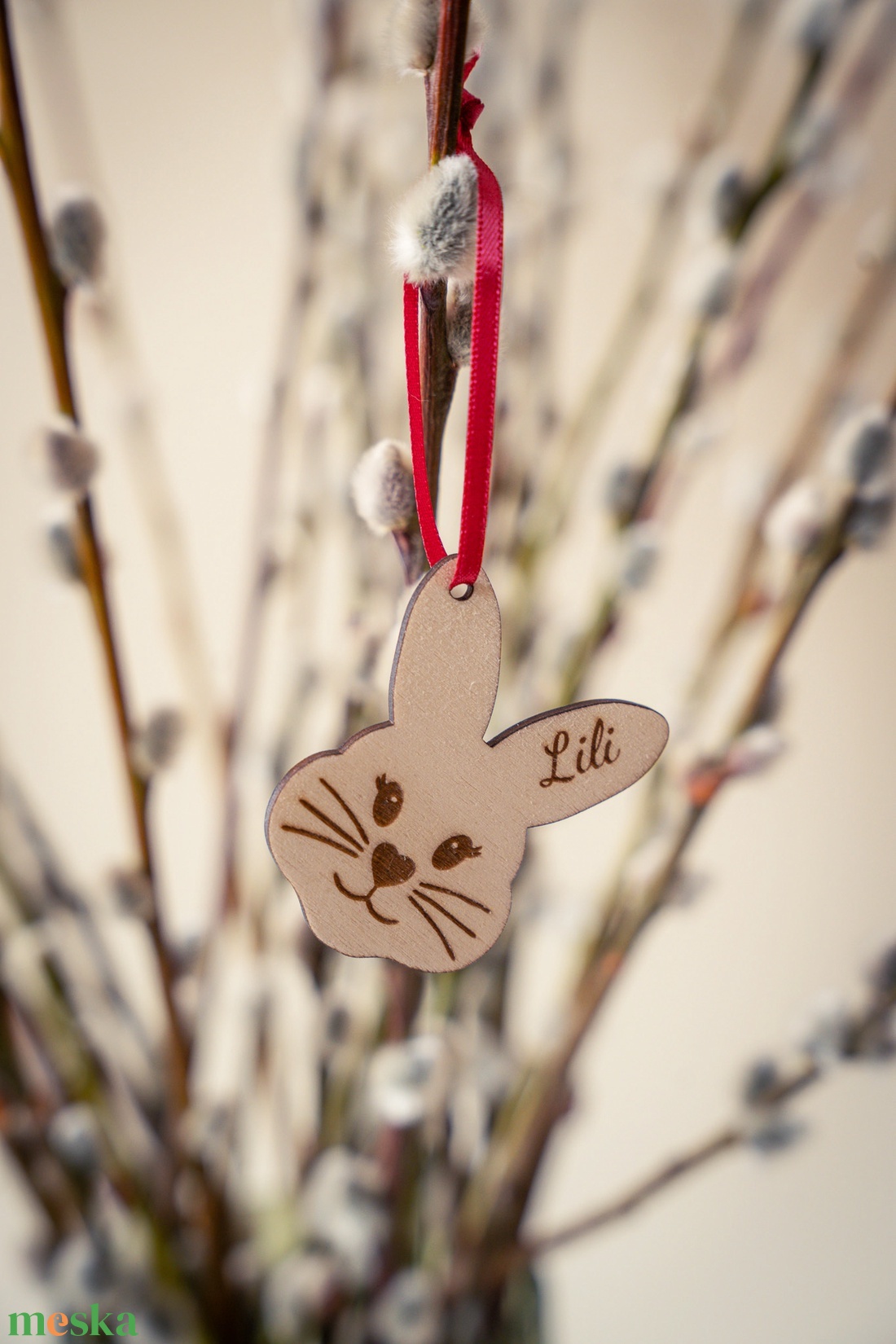 4 db-os Egyedi névre szóló, feliratozható húsvéti nyuszi ajándékkísérő, ajándékjelölő - otthon & életmód - dekoráció - fali és függő dekoráció - függődísz - Meska.hu
