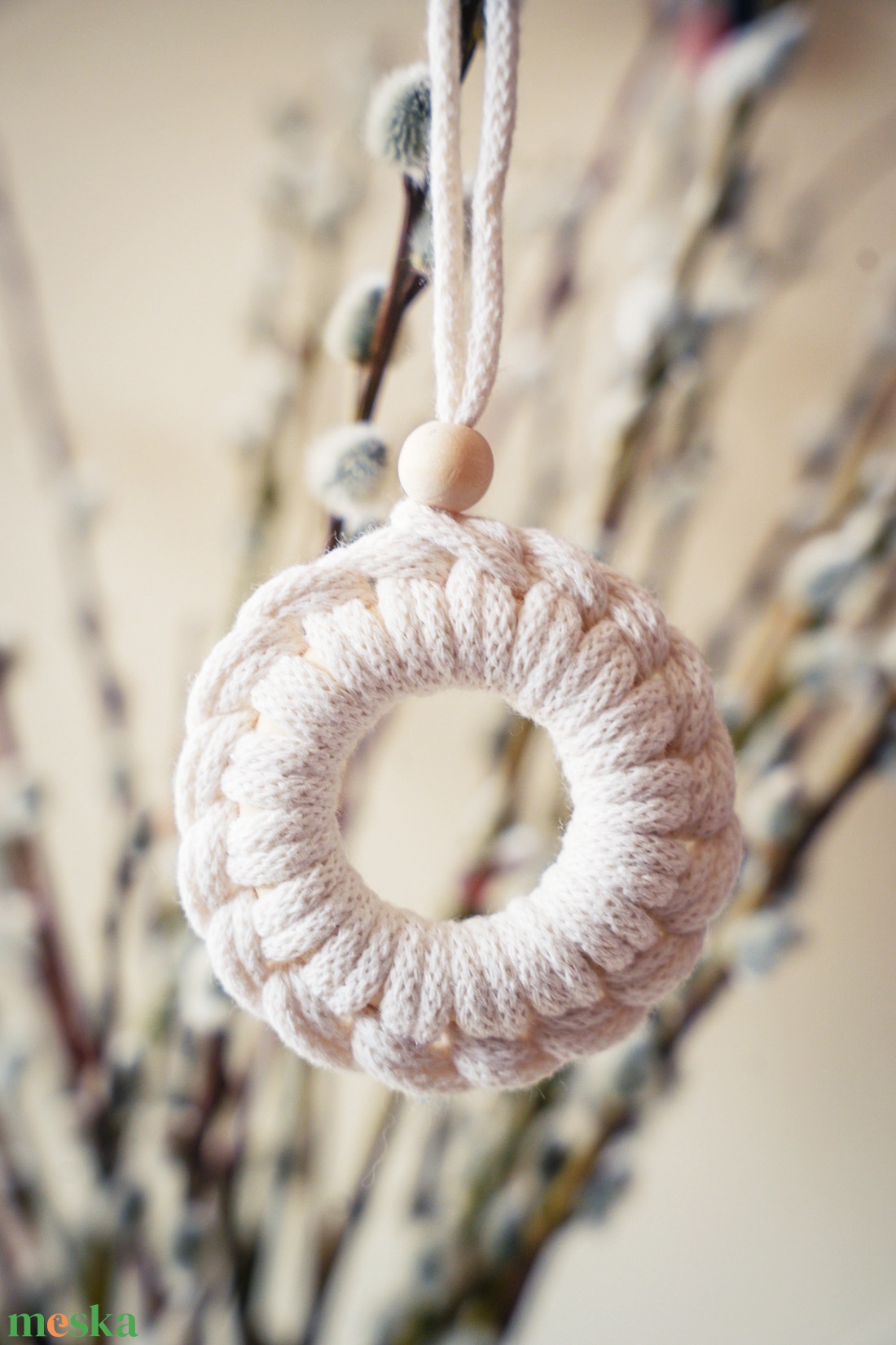 Húsvéti, tavaszi makramé dísz - otthon & életmód - dekoráció - fali és függő dekoráció - függődísz - Meska.hu