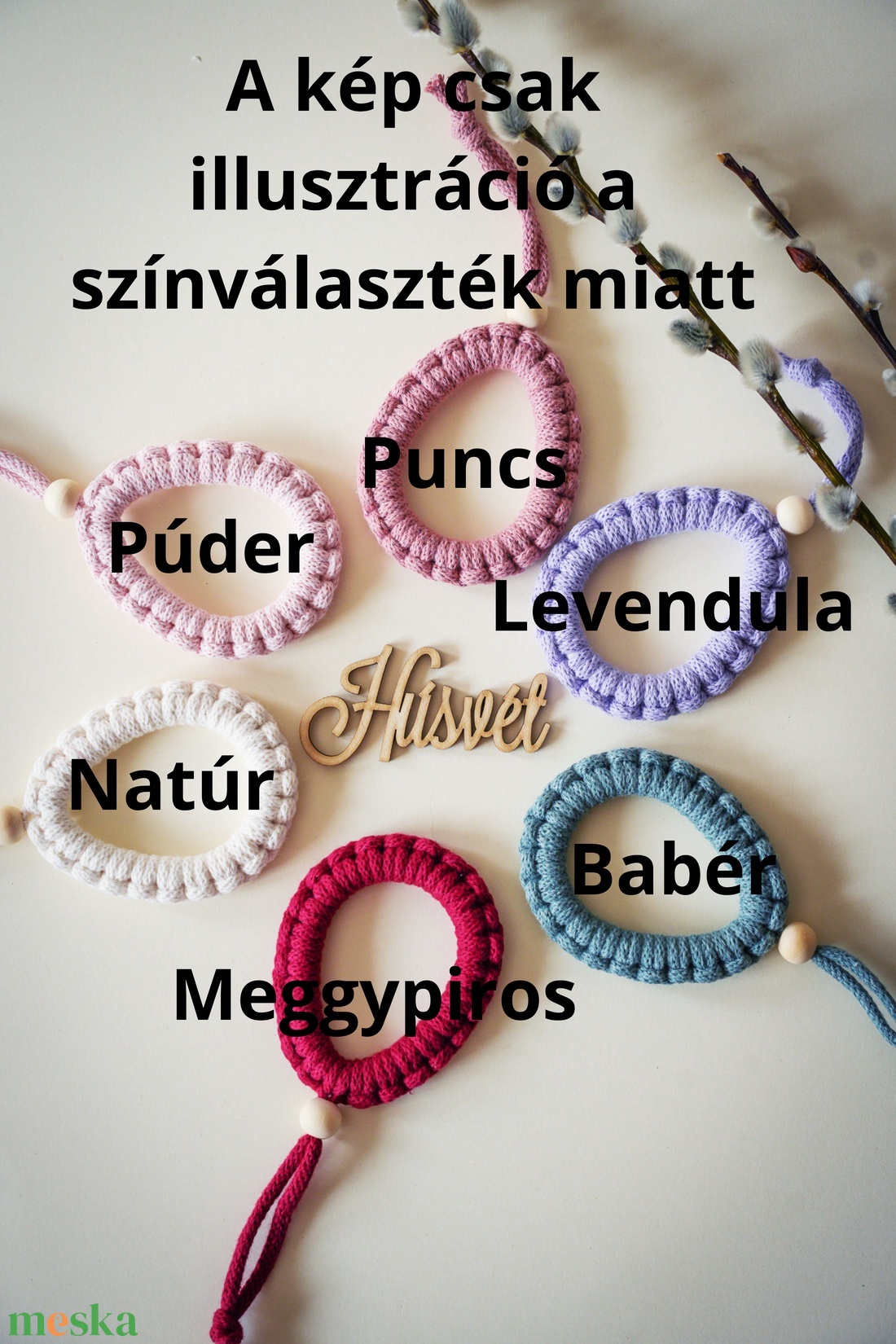 Húsvéti, tavaszi makramé dísz - otthon & életmód - dekoráció - fali és függő dekoráció - függődísz - Meska.hu