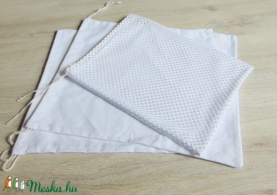 Zöldség- gyümölcs textil zsák csomag (3 db/ cs)  / ökozsák, bevásárló zsák, környezetbarát zacskó - táska & tok - bevásárlás & shopper táska - zöldség/gyümölcs zsák - Meska.hu